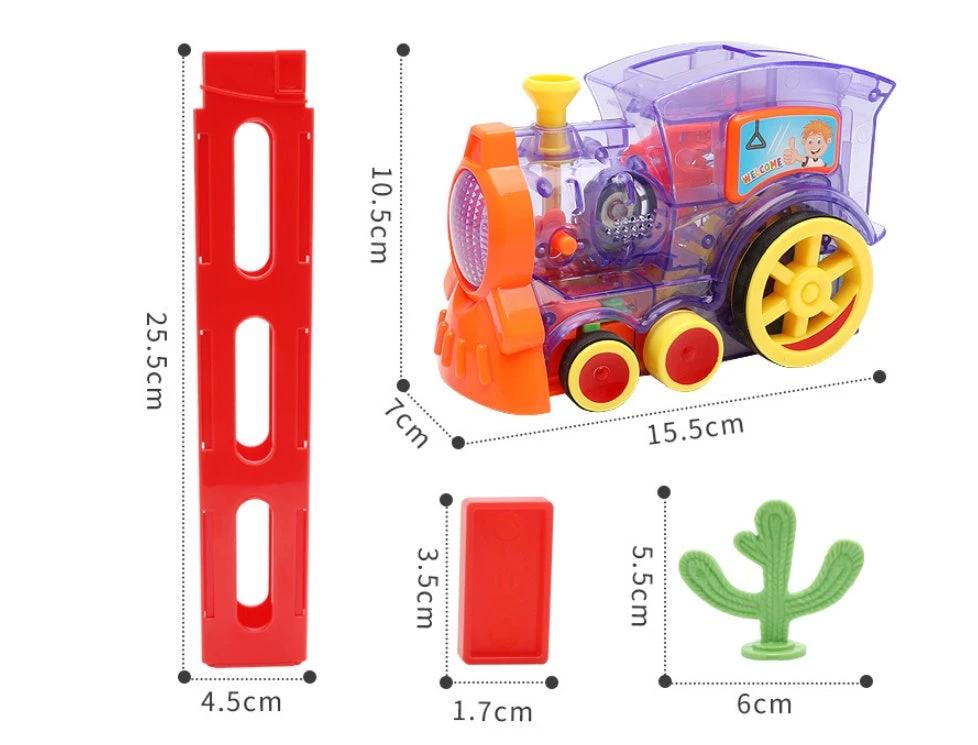Mandotos Domino Train Toy Electric Automatic Building Blocks Set for Creative STEM Learning