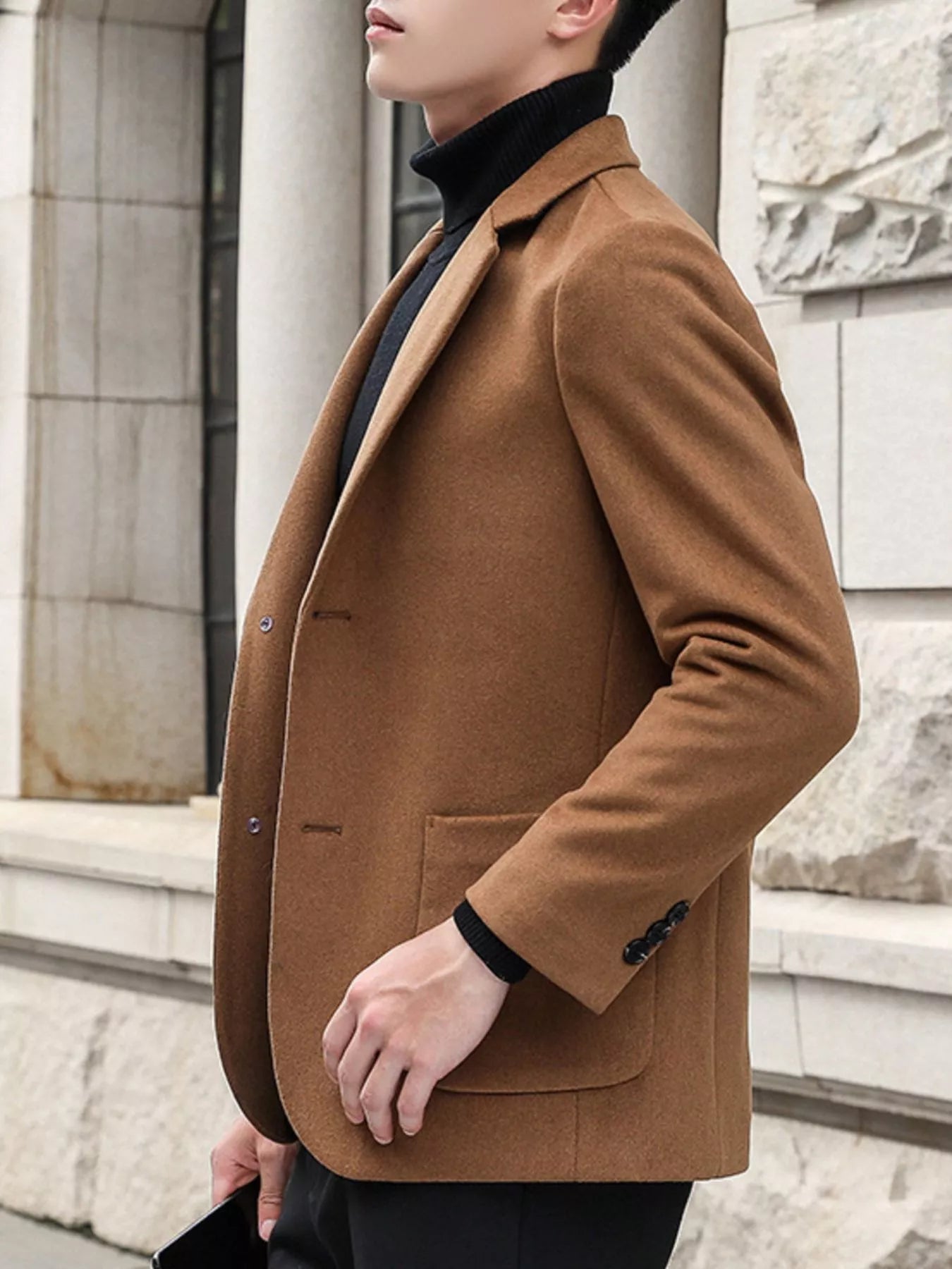Men's Plus Size Lapel Collar Long Sleeve Blazer