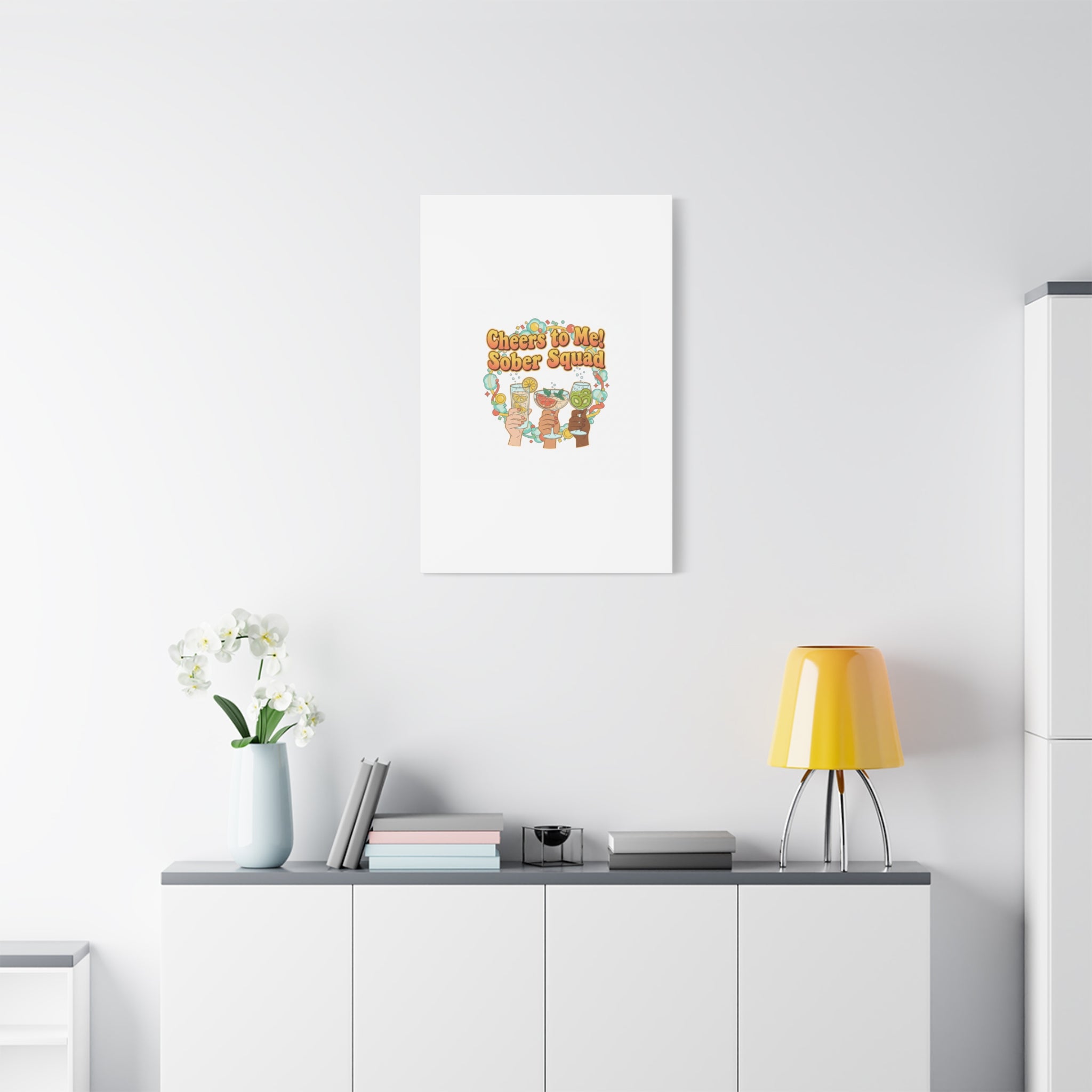 Cheers to Me Sober Squad Canvas | Dry January Mocktail Art