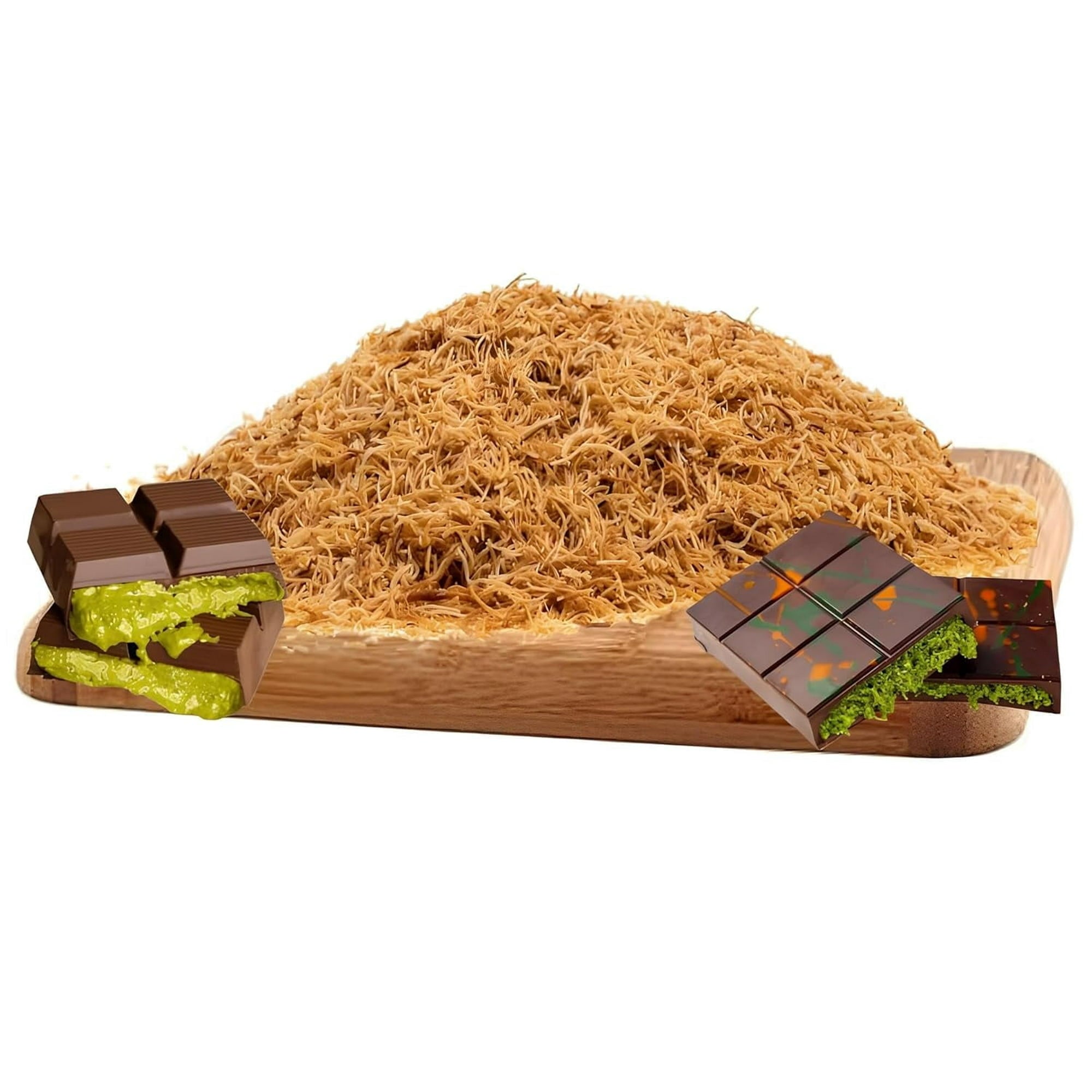 OZKA Dried & Chopped Kataifi Shredded Fillo Dough,Ingredient for The Viral Dubai Pistachio Chocolate Bar, Kunafa, Knafeh, Katifi, 200g(7oz),