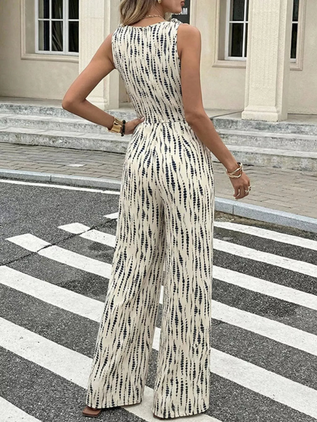 Printed Wide Leg Jumpsuit