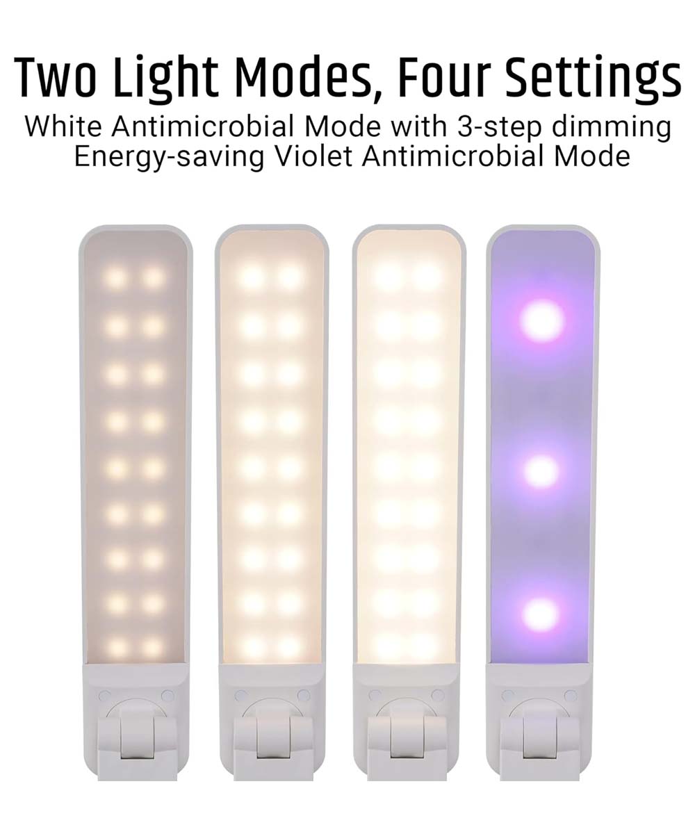 Brilli 15"H Bright-Clean Antimicrobial LED Desk Lamp Matte White Finish with Wireless Charging – LampsUSA, view 7