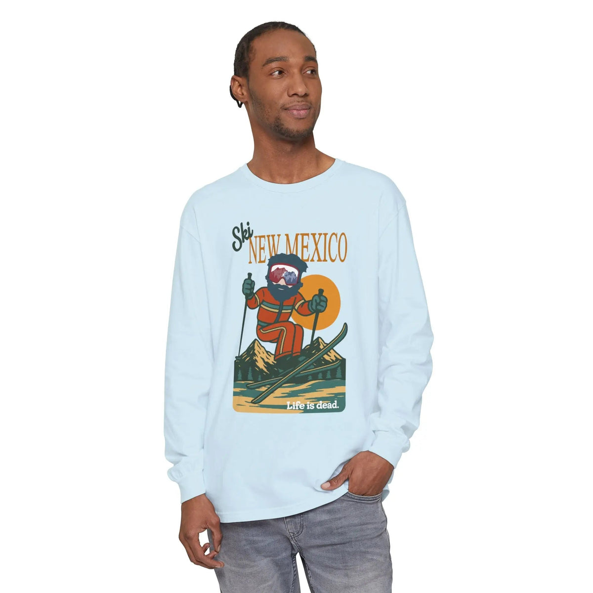Ski New Mexico - Life is Dead Mountain Collection Garment-Dyed Long Sleeve T-Shirt