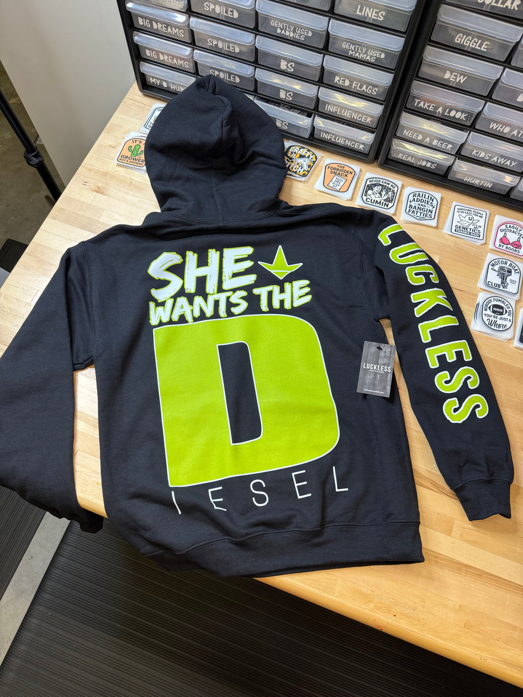 Luckless Outfitters She Wants the Diesel Hoodie — feature highlight
