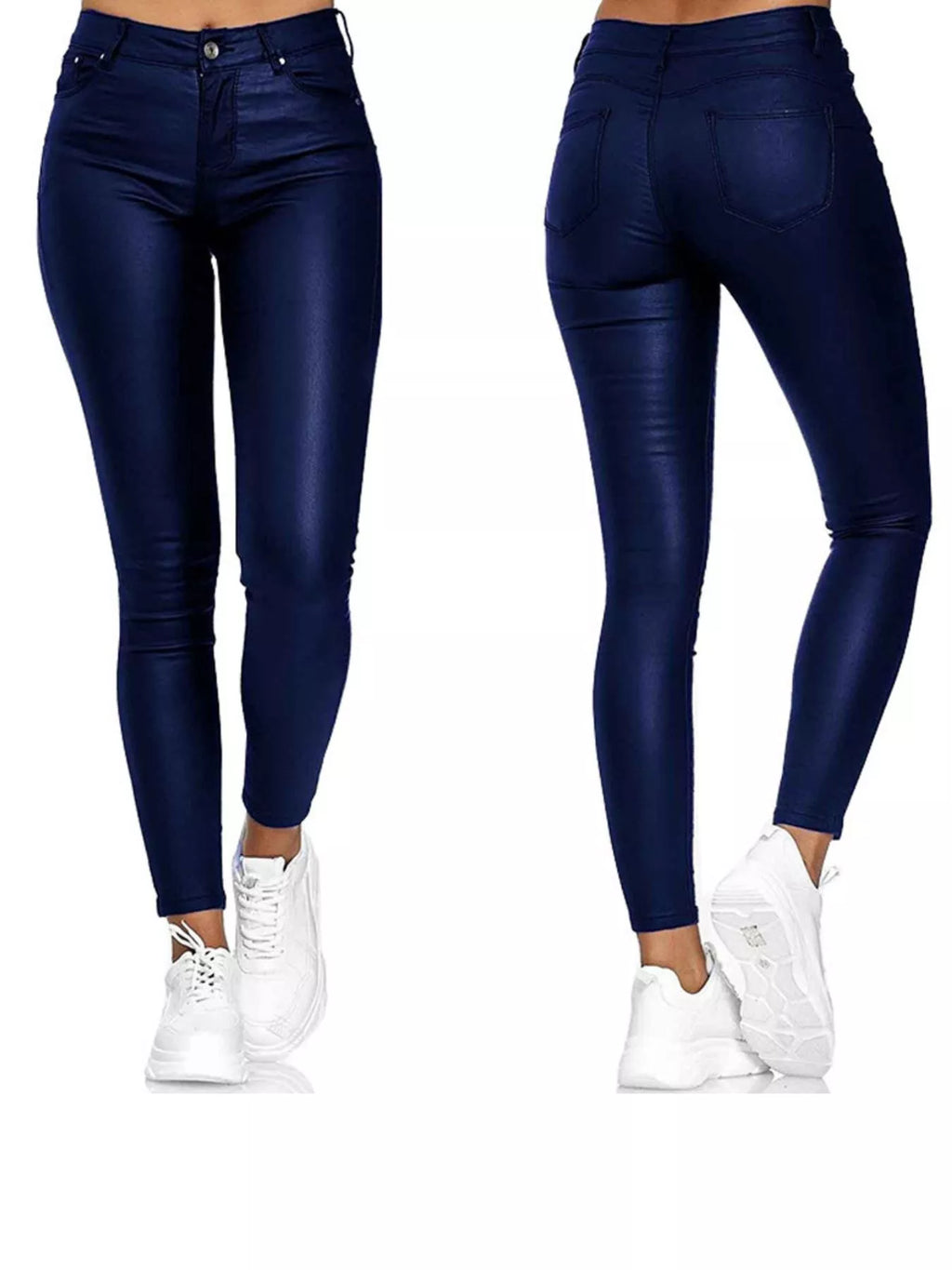 High-Waisted Leather Skinny Pants
