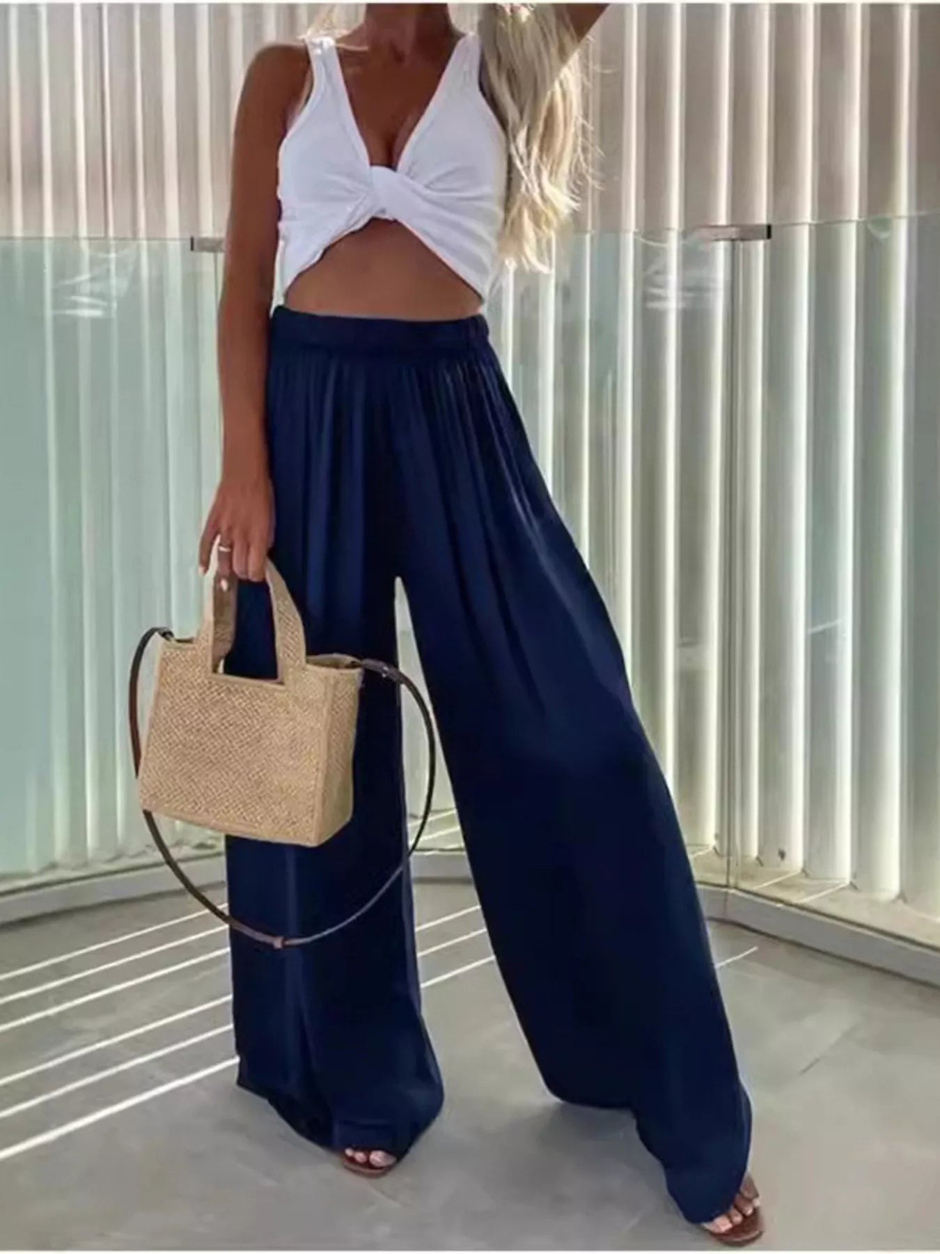 Wide-Leg Flowy Pants