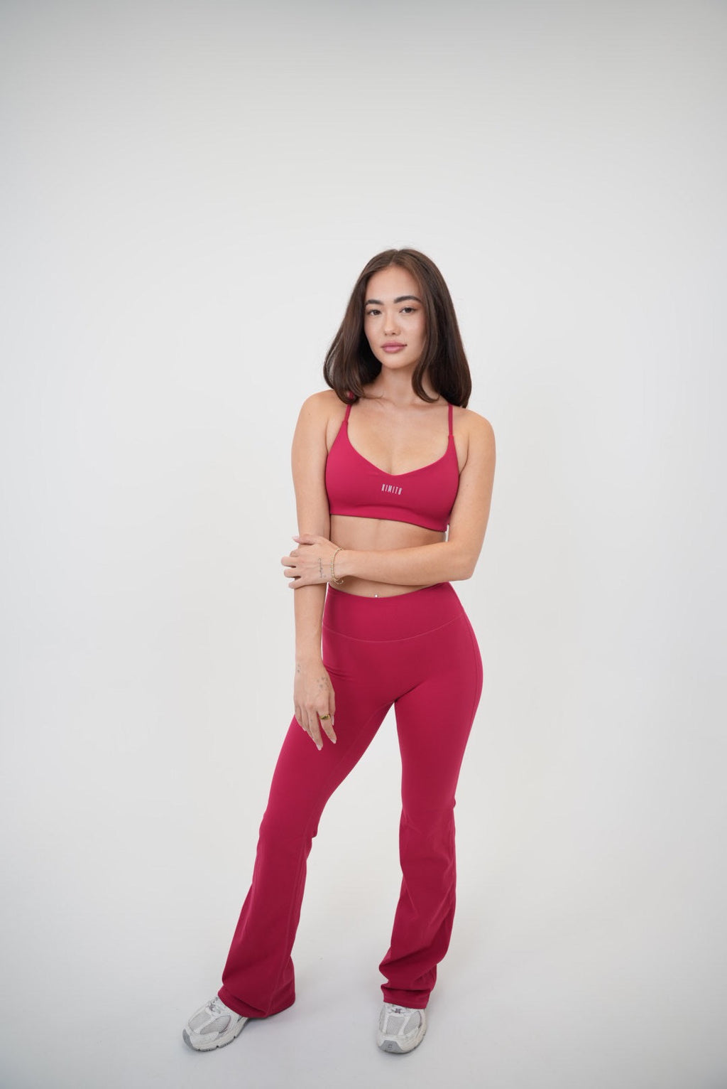 KIMITH BRAND I Live in Luxury Red Sports Bra — color detail