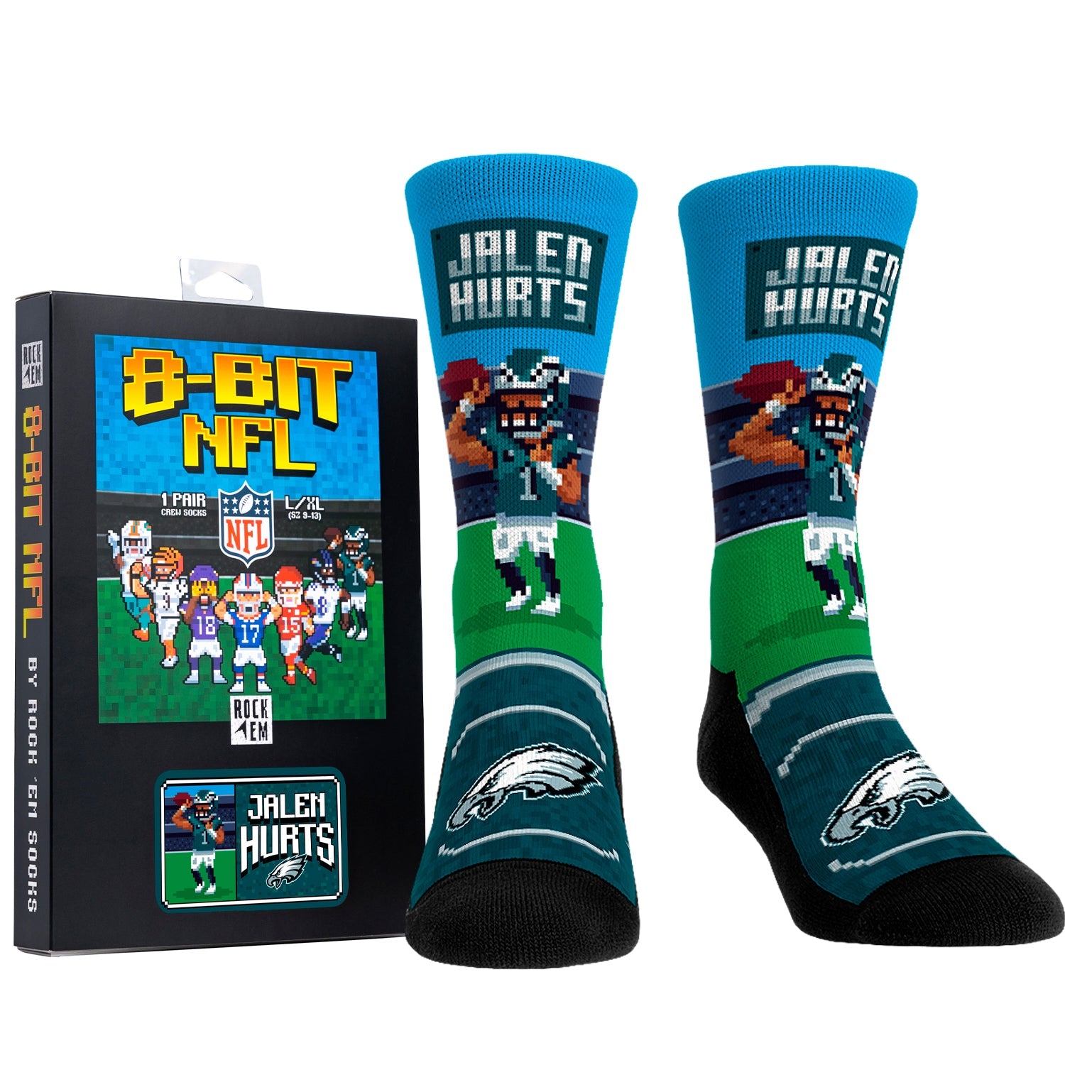 Rock 'Em Socks Jalen Hurts - Philadelphia Eagles  - 8-Bit (Box Set) — main product shot