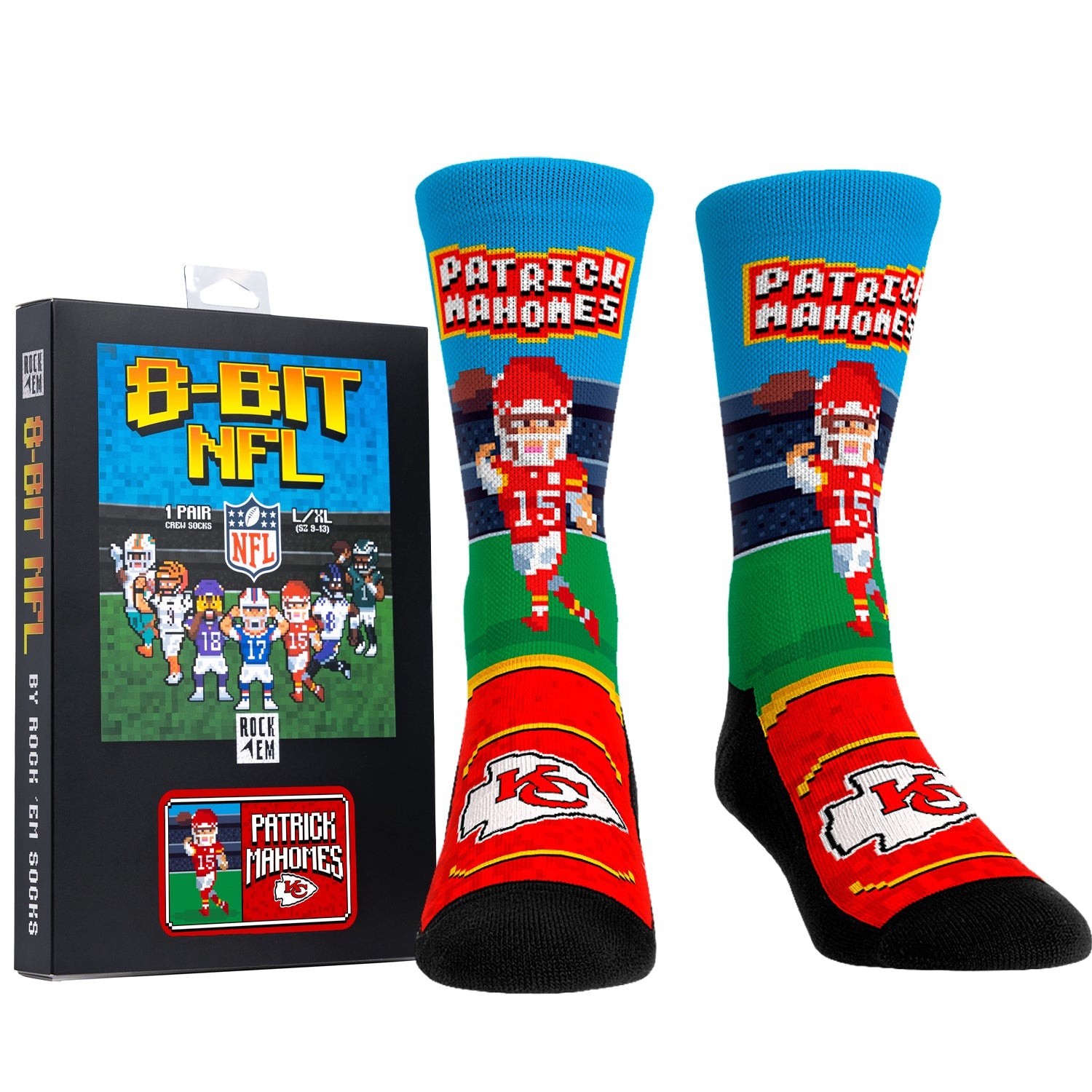 Rock 'Em Socks Patrick Mahomes - Kansas City Chiefs - 8-Bit (Box Set) — main product shot