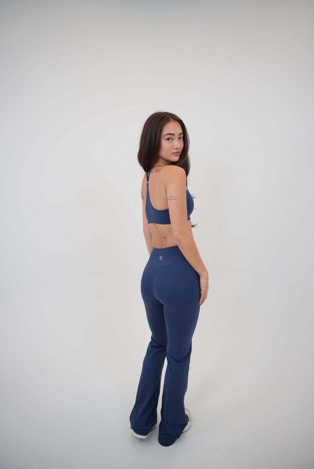 KIMITH BRAND I Live in Luxury Navy Blue Sports Bra — size reference