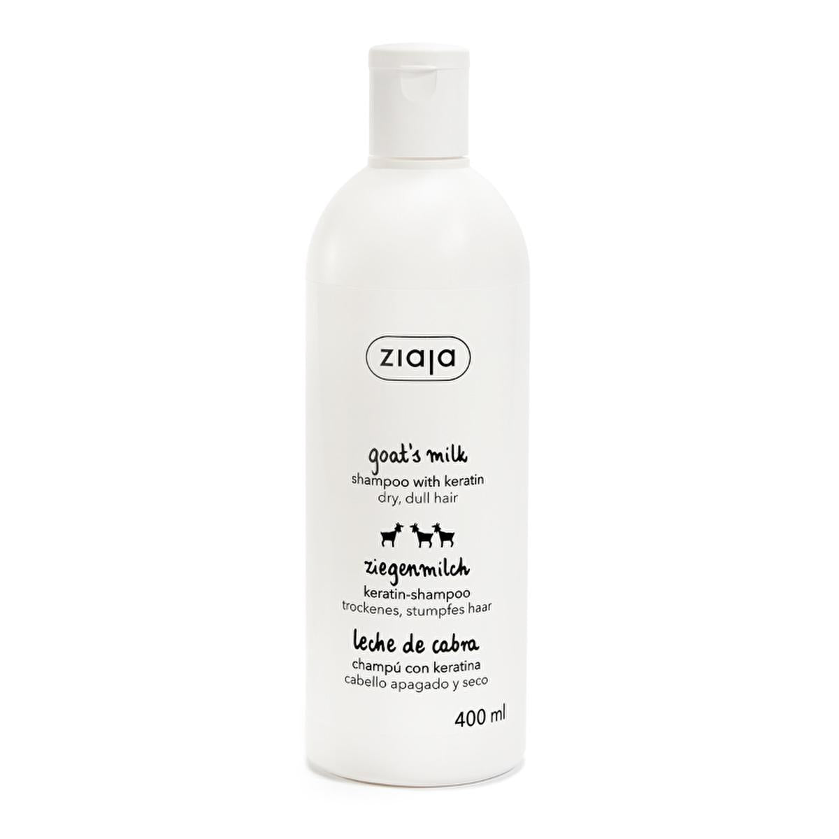 Ziaja Goat Milk & Keratin Shampoo: Repair, Strengthen & Volumize Dry, Damaged Hair - Gentle Cleansing, Increased Elasticity, Anti-Breakage