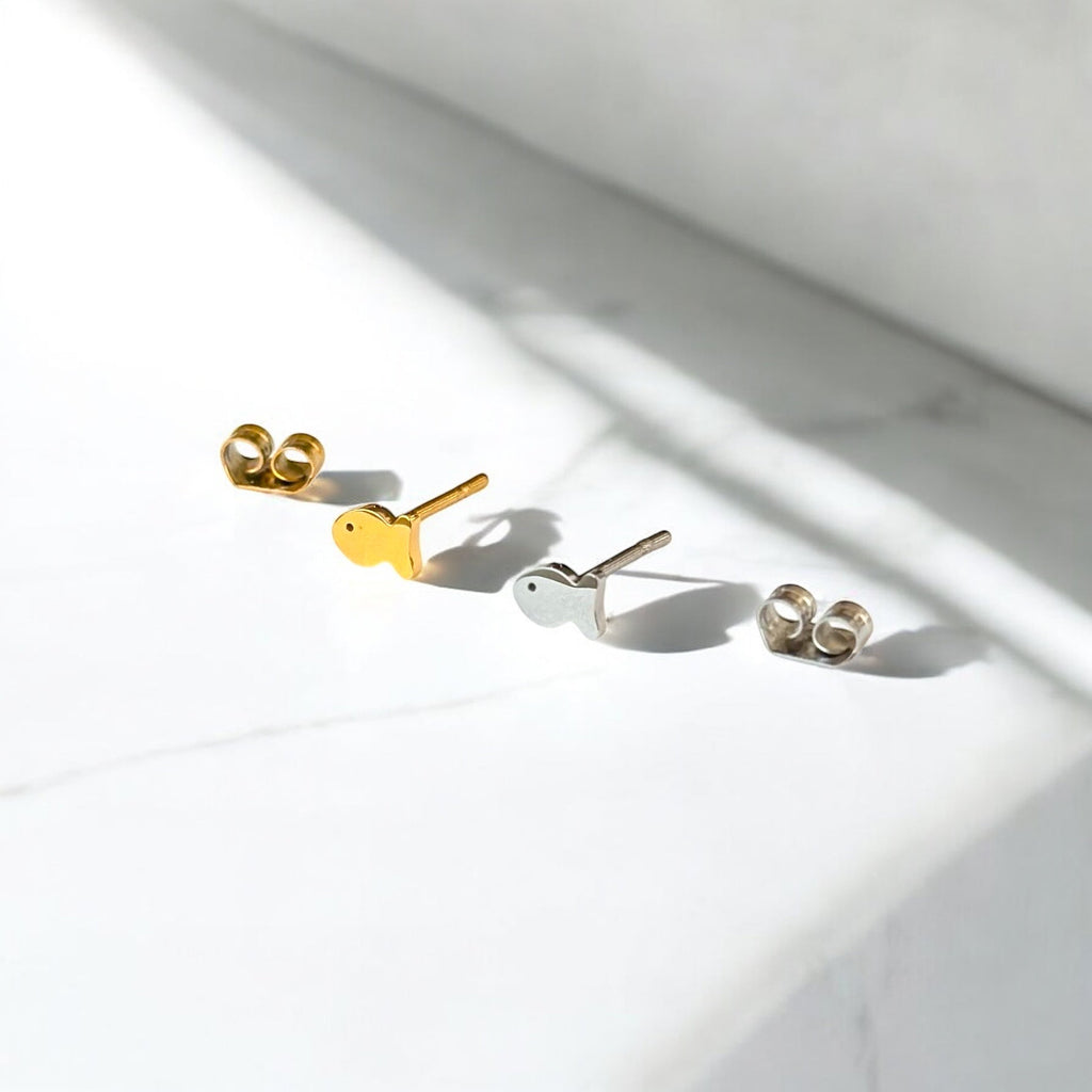Goldfish Metal Stud Earrings – Plant Dosage LLC, view 2