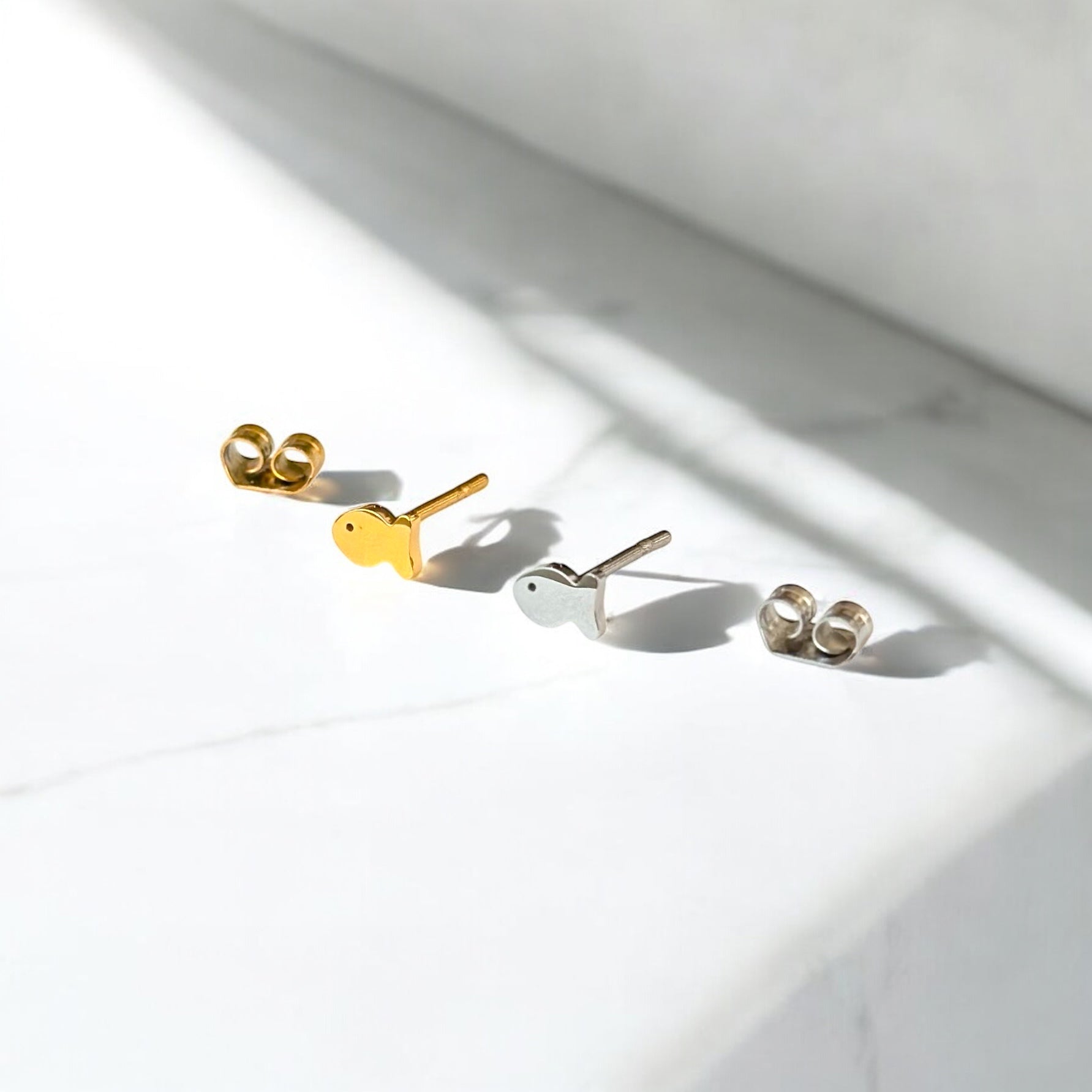 Goldfish Metal Stud Earrings – Plant Dosage LLC, view 2
