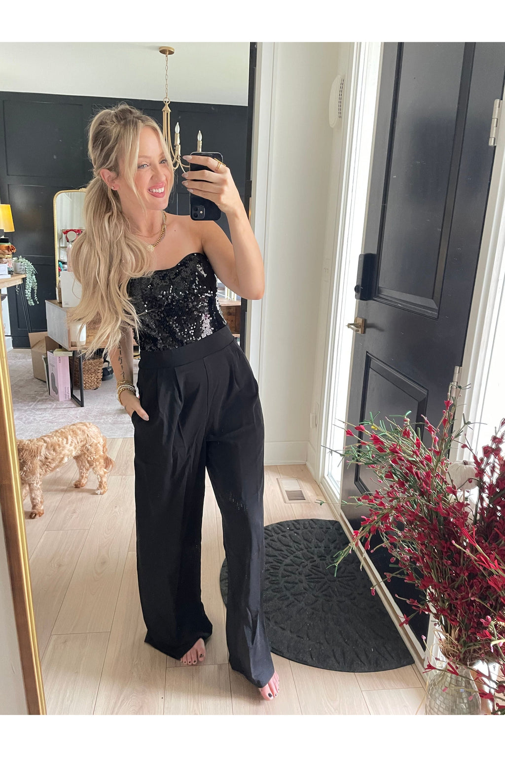 Pretty Little Patriot Pretty Little Patriot Black Sequin Jumpsuit — main product shot