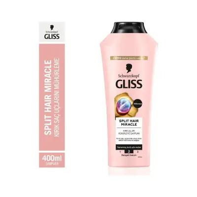 Gliss Split Hair Miracle Shampoo 400ml - Repairing Formula for Damaged Hair, Split Ends, and Nourishment