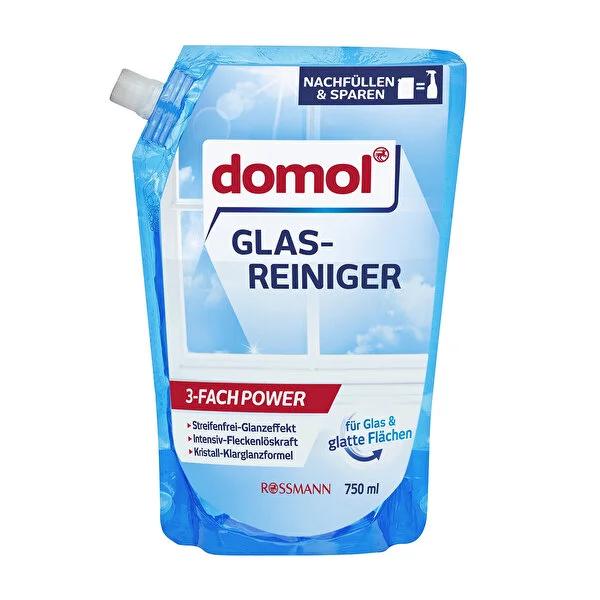 Domol Streak-Free Glass & Surface Cleaner: 750ml Refill for Sparkling Windows, Mirrors & More - Powerful, Versatile Household Cleaning