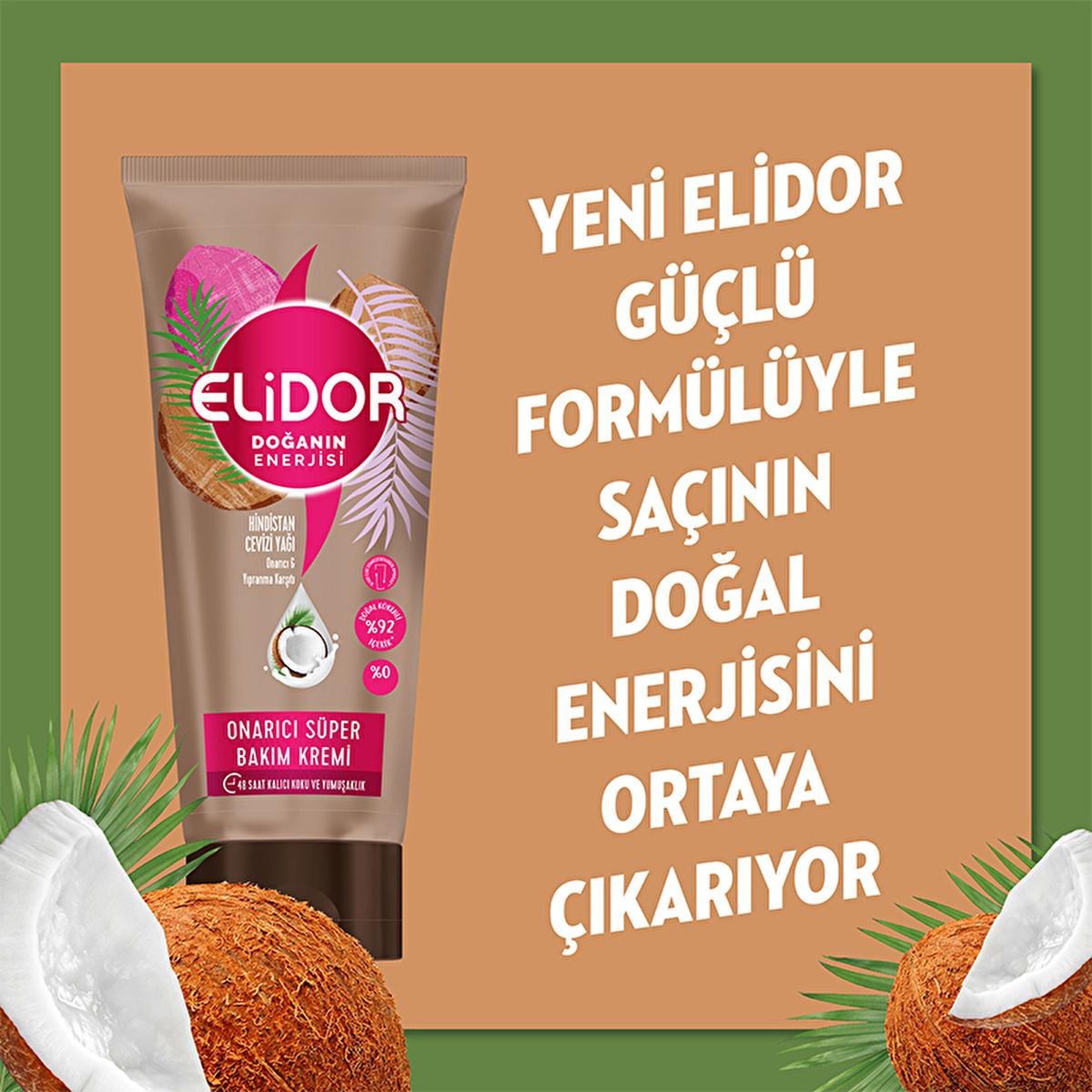 Elidor Coconut Oil Hair Conditioner: Natural, Paraben Free Repair Cream for Damaged Hair - Moisturizing, Cruelty-Free, Coconut Oil Treatment