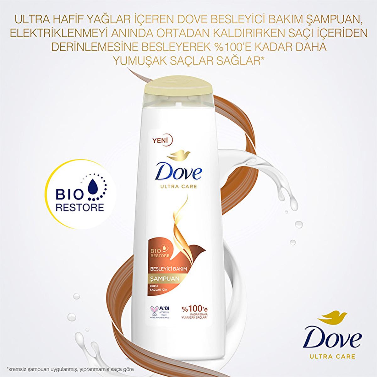 Dove Nourishing Shampoo for Dry Hair - Vegan, 100% Softness, 13.53 fl oz