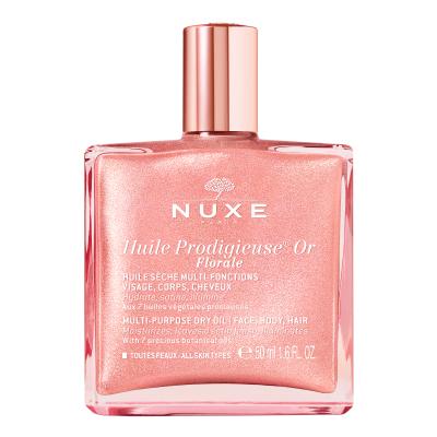 Nuxe Huile Prodigieuse Florale Or: Multi-Purpose Shimmering Dry Oil for Radiant Skin & Hair - Natural Glow, Floral Scent, Lightweight Formula, 1.69 fl oz