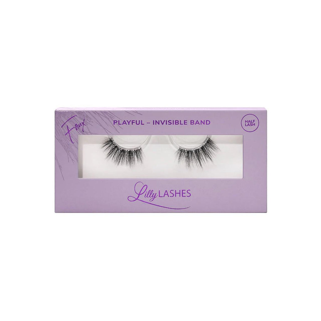 Sheer Band False Eyelashes: Natural Glam, Faux Mink, Reusable, Vegan & Cruelty-Free - Invisible Band for Undetectable Length & Volume