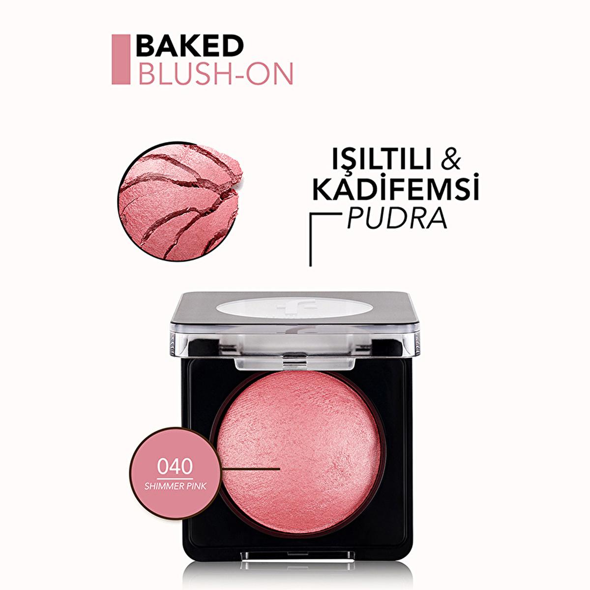 Flormar Shimmer Pink Baked Blush: High Pigment, Natural Glow, Vitamin E - Radiant Finish for All Skin Types