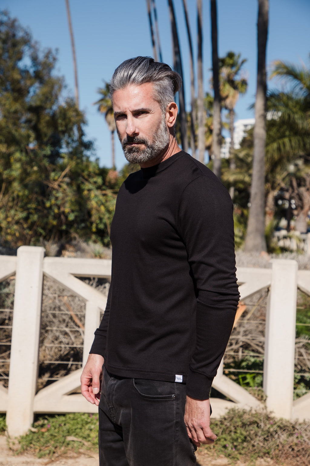 Spun Bamboo Clearance Men's Bamboo Viscose/Organic Cotton Long Sleeve T-Shirt — main product shot