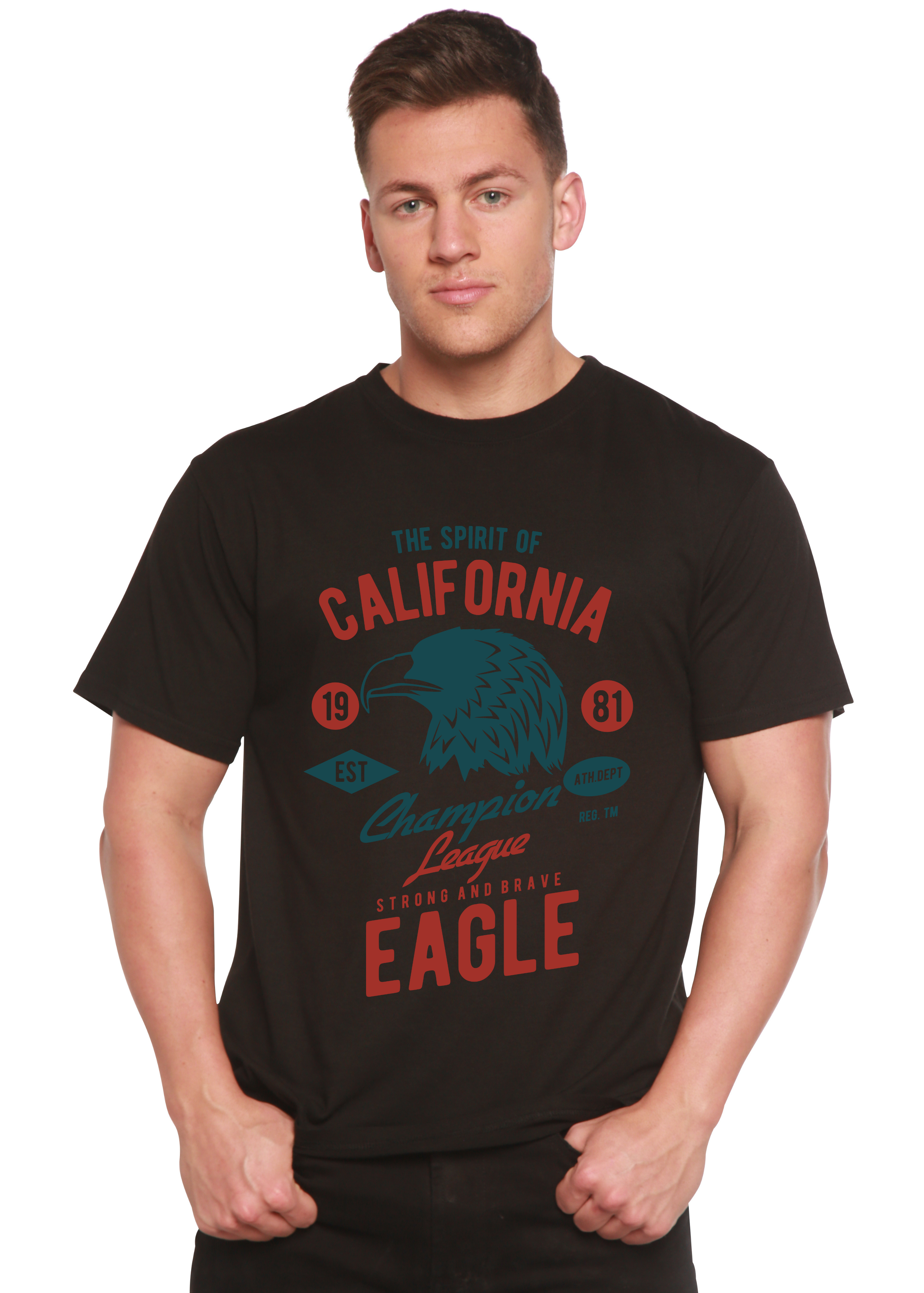 Spun Bamboo The Spirit of Spun Bamboo® Men's Bamboo Viscose/Organic Cotton Short Sleeve Graphic T-Shirt — size reference