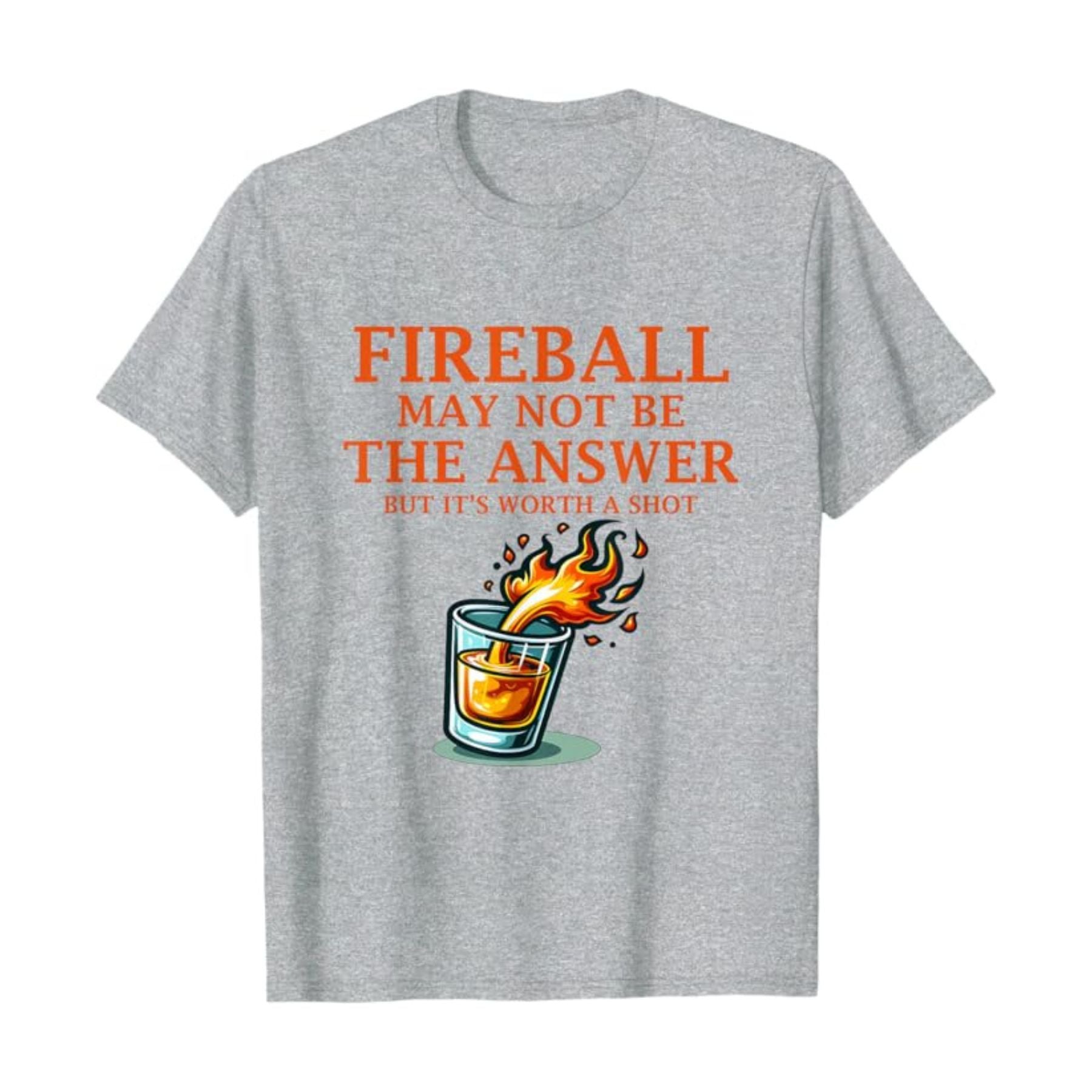 Pasimax Men's "Fireball & Whiskey" Graphic Tee — size reference
