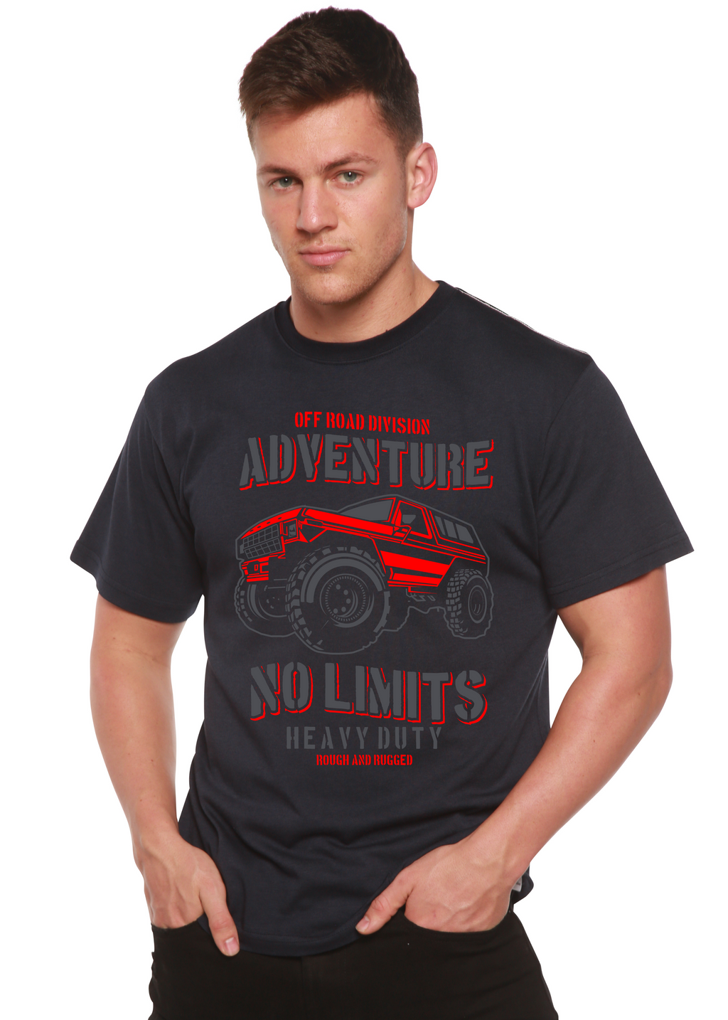 Spun Bamboo No Limits Spun Bamboo® Men's Bamboo Viscose/Organic Cotton Short Sleeve Graphic T-Shirt — lifestyle context