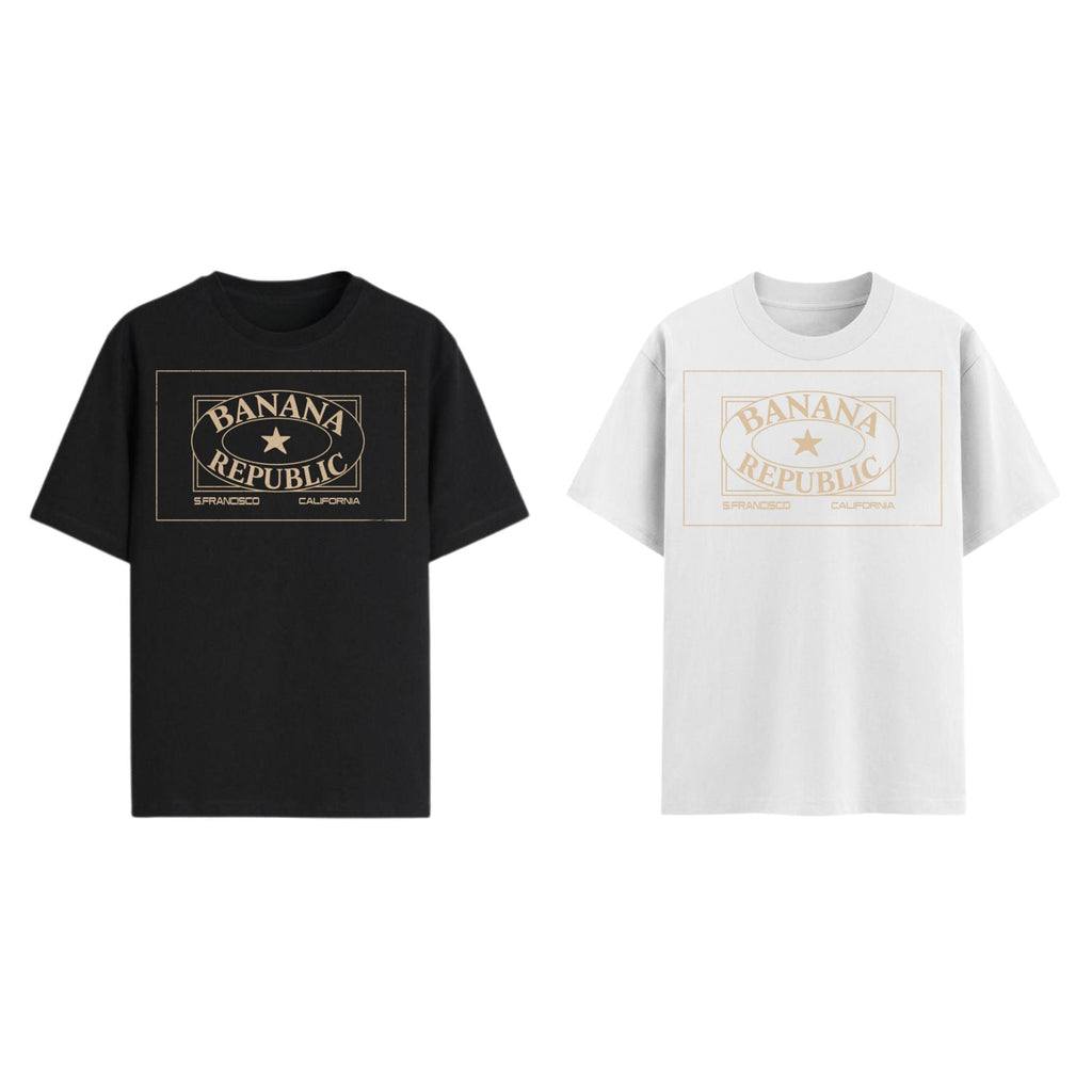 Pasimax Retro Banana Republic T-shirt — detail close-up