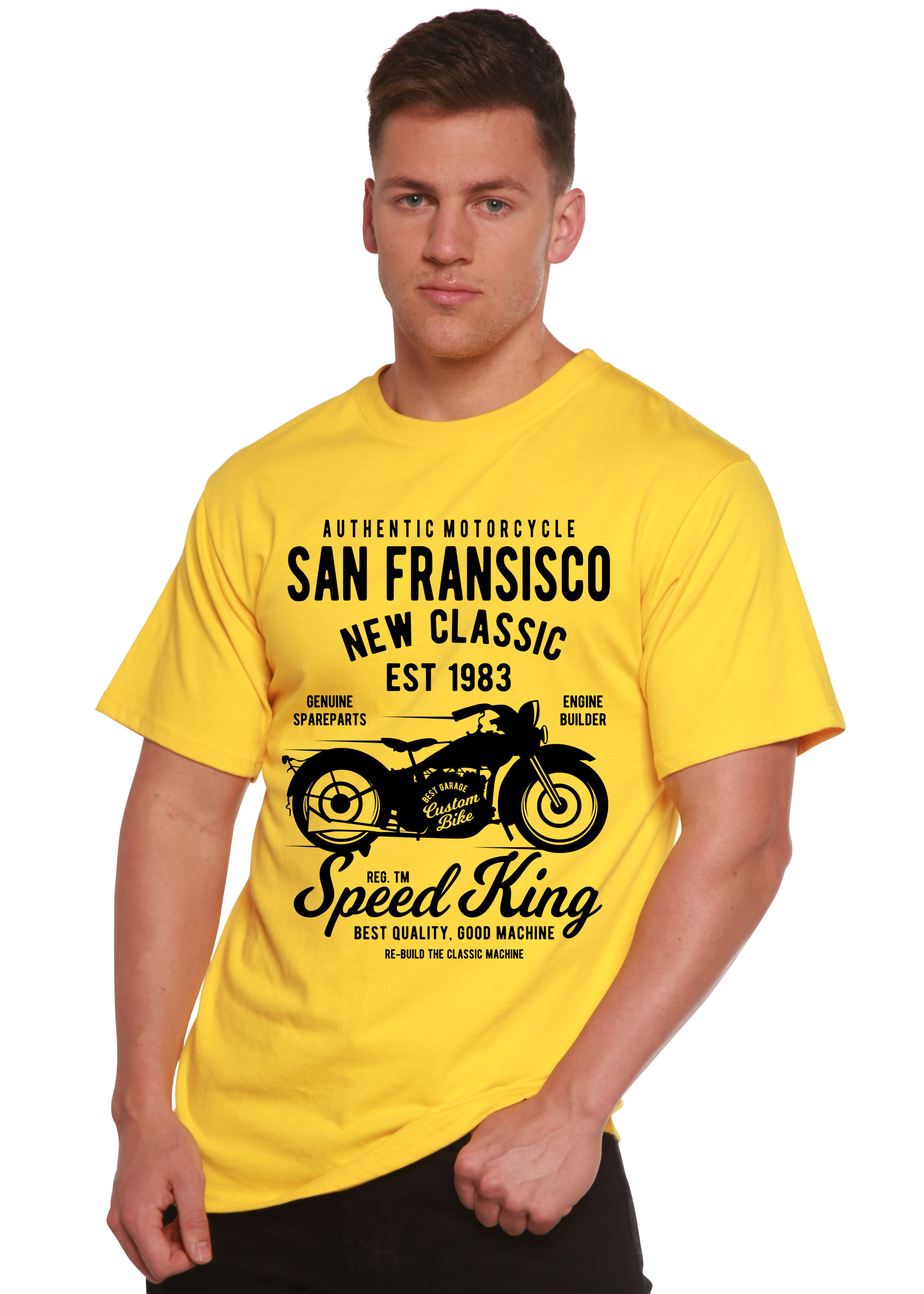 Spun Bamboo San Fransisco Spun Bamboo® Men's Bamboo Viscose/Organic Cotton Short Sleeve Graphic T-Shirt — back view