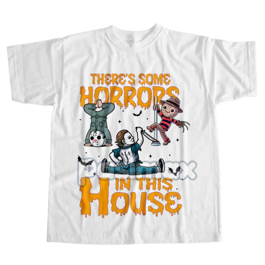 Pasimax Halloween Horror Anime T-Shirt — flat-lay composition