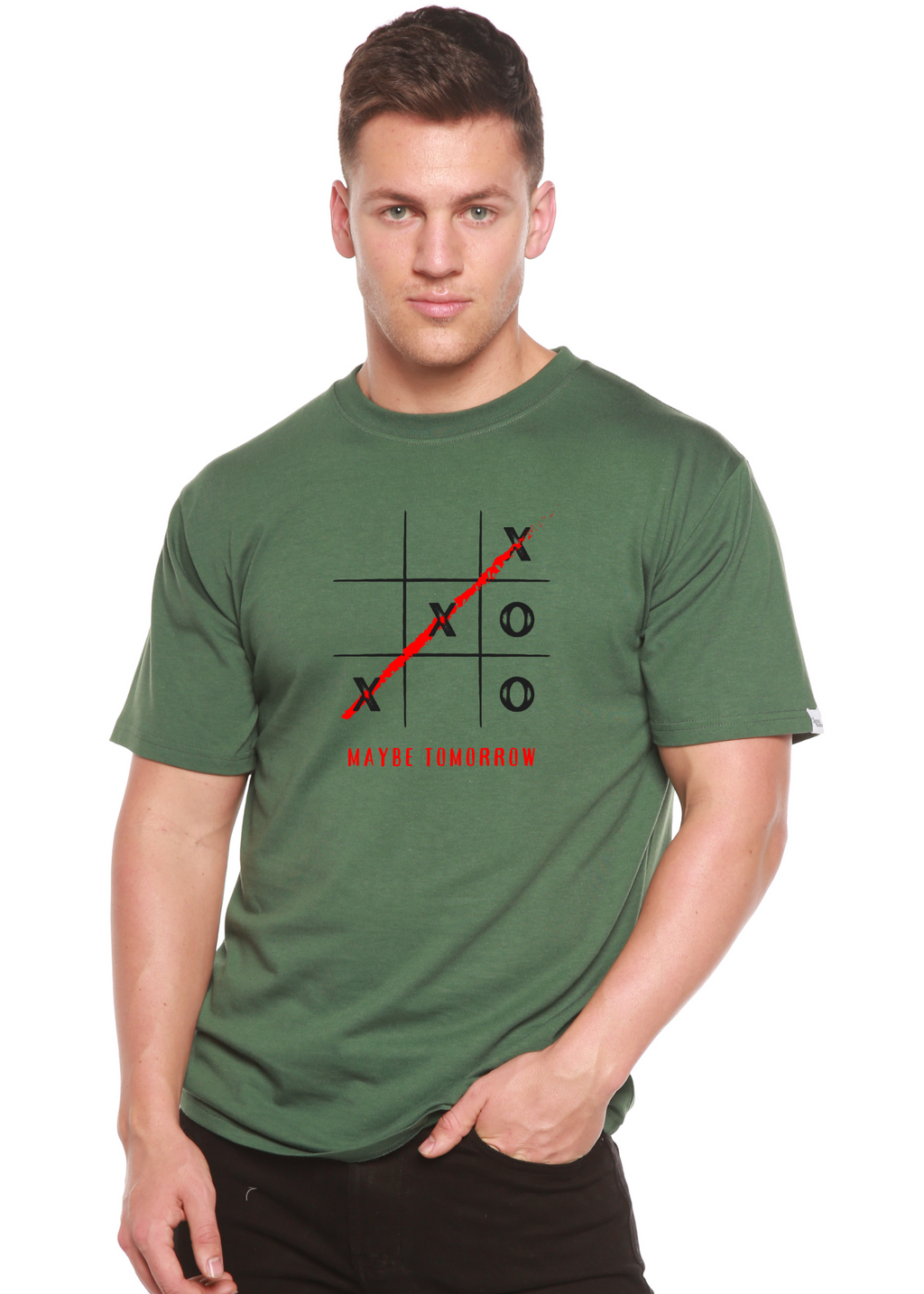 Spun Bamboo Maybe Tomorrow Unisex Bamboo/Cotton Graphic T-Shirt — lifestyle context