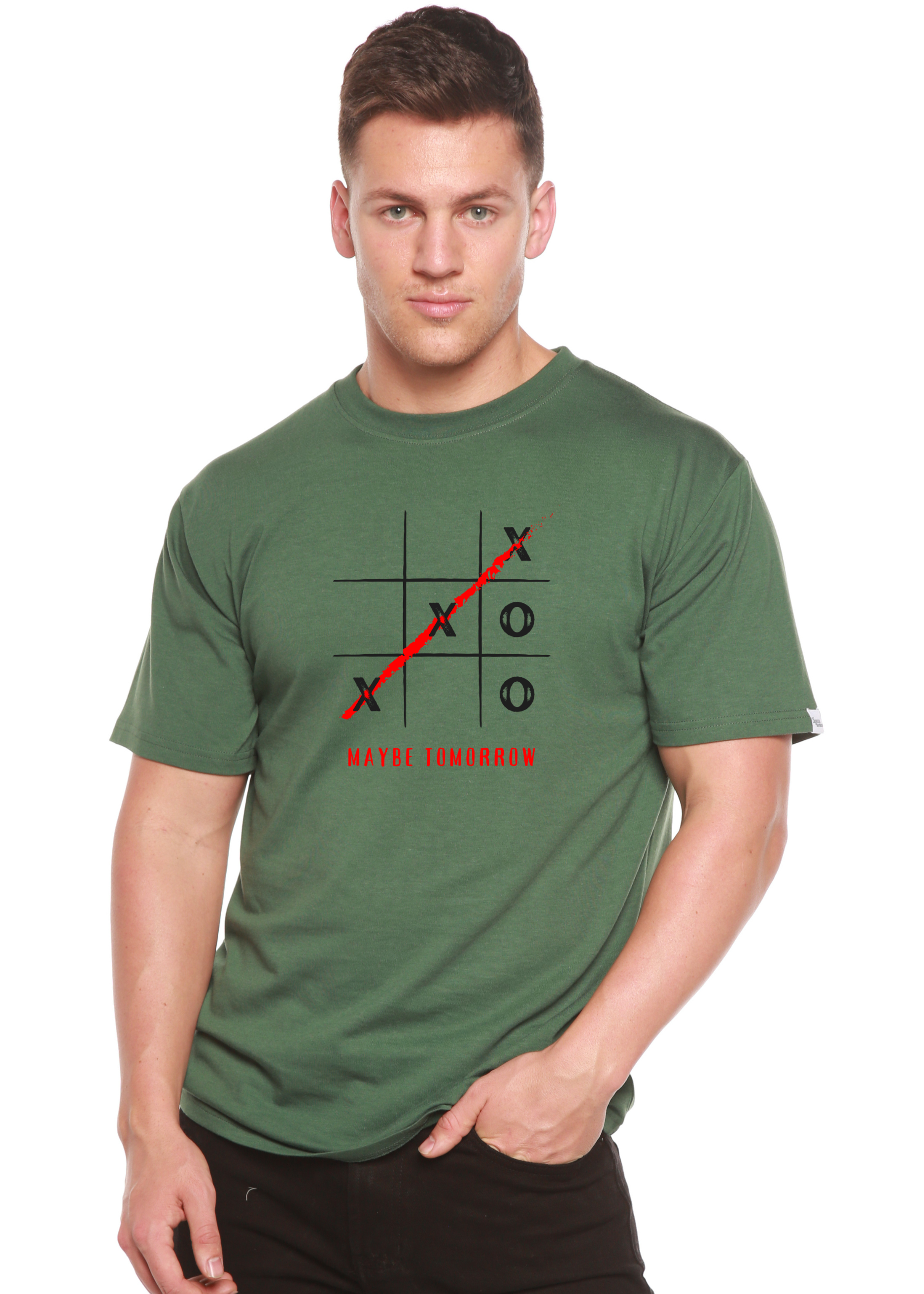 Spun Bamboo Maybe Tomorrow Unisex Bamboo/Cotton Graphic T-Shirt — lifestyle context