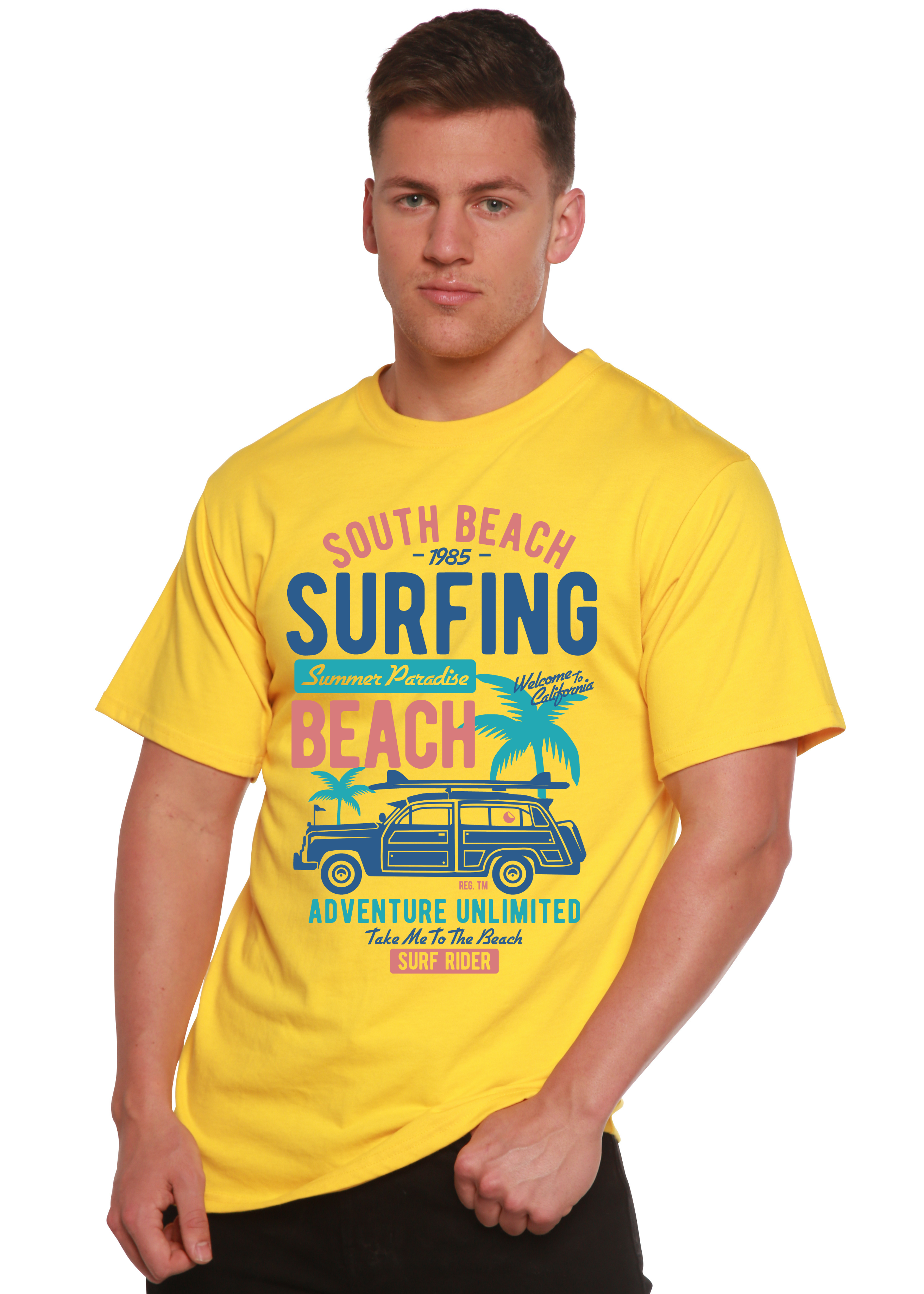 Spun Bamboo South Beach Spun Bamboo® Men's Bamboo Viscose/Organic Cotton Short Sleeve Graphic T-Shirt — size reference