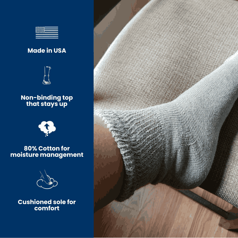 DSC Men's Cotton Diabetic Ankle Socks (6 Pair) — fabric or material detail