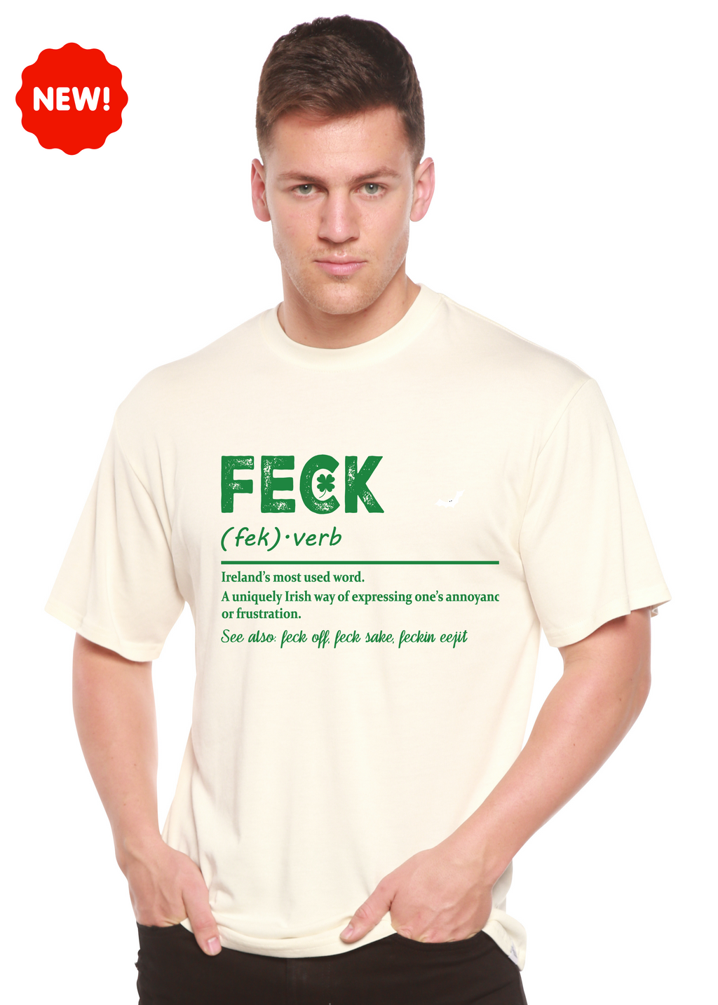 Spun Bamboo Feck Irish St Patricks Day Unisex Bamboo/Cotton Graphic T-Shirt — main product shot