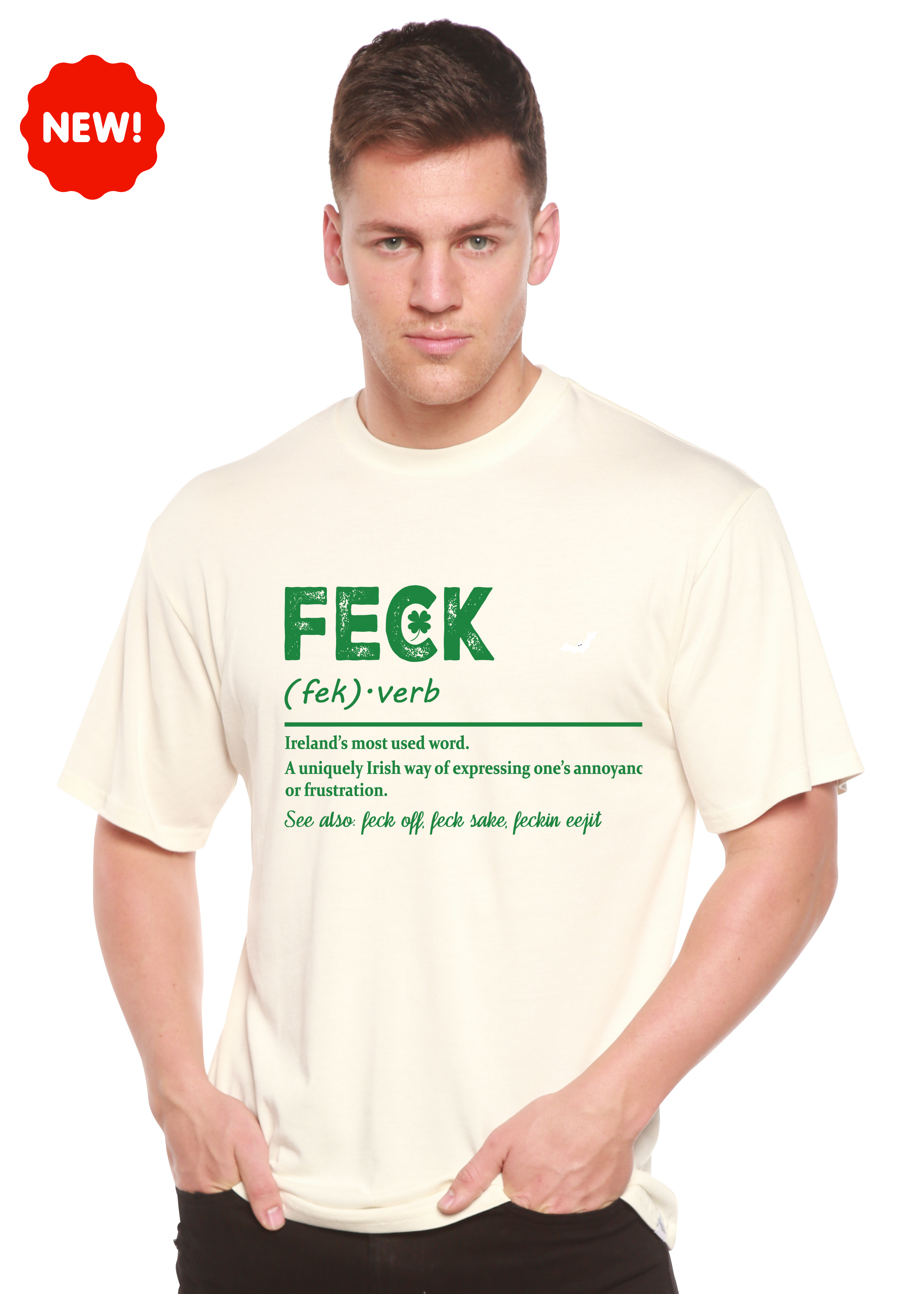 Spun Bamboo Feck Irish St Patricks Day Unisex Bamboo/Cotton Graphic T-Shirt — main product shot