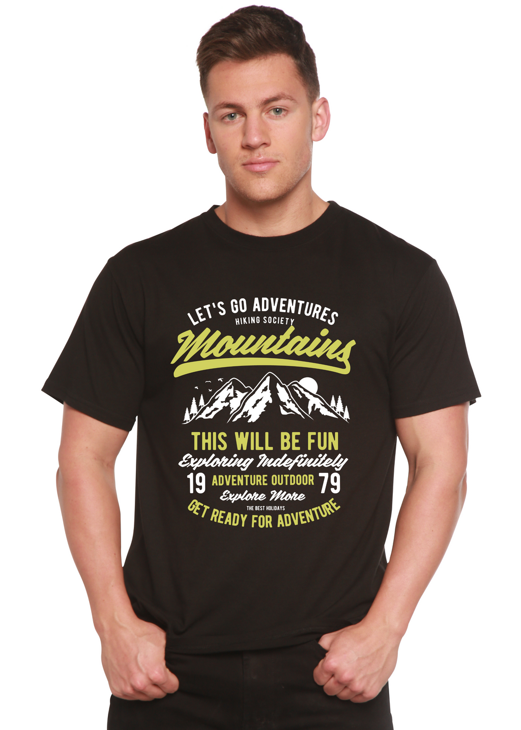 Spun Bamboo Let's Go Adventure Men's Bamboo Viscose/Organic Cotton Short Sleeve Graphic T-Shirt — main product shot