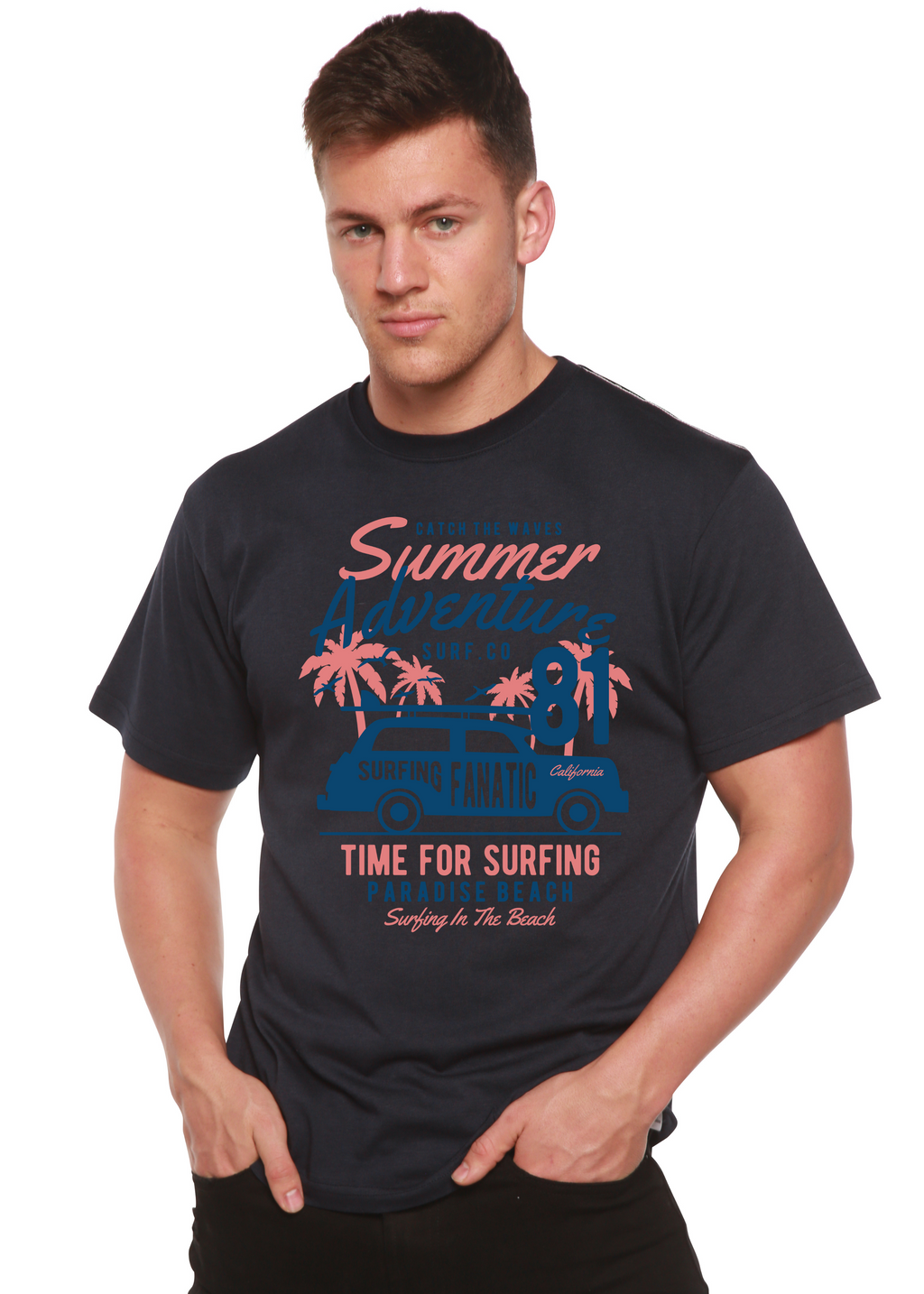 Spun Bamboo Sammer Adventure Spun Bamboo® Men's Bamboo Viscose/Organic Cotton Short Sleeve Graphic T-Shirt — size reference