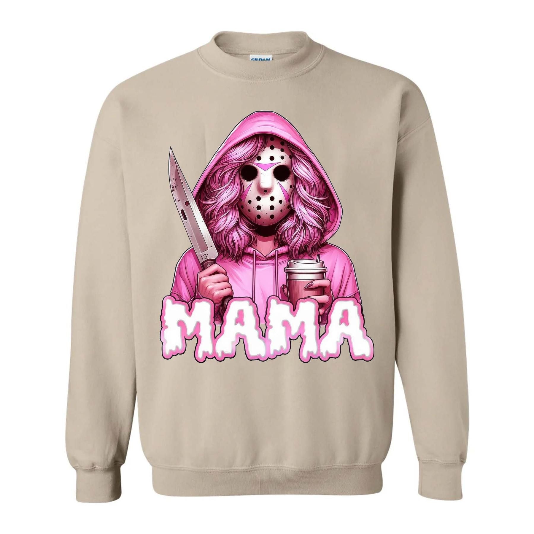 Pasimax Halloween Spooky Mama Sweatshirt – Cool & Funny Mom Gift — size reference