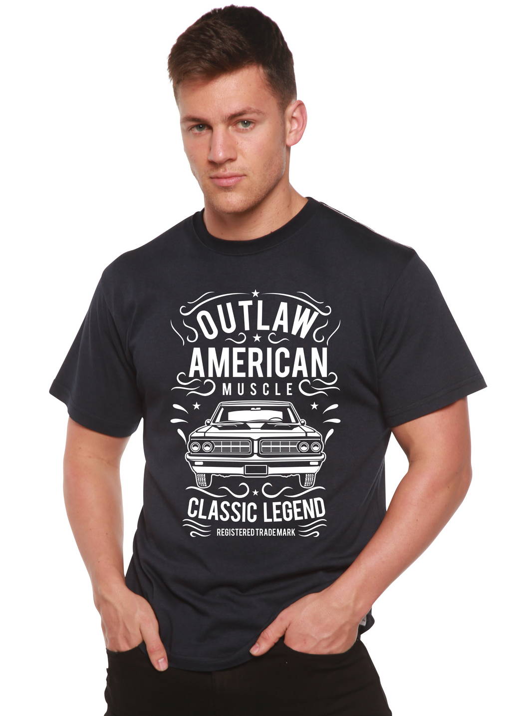 Spun Bamboo Outlaw American Muscle Spun Bamboo® Men's Bamboo Viscose/Organic Cotton Short Sleeve Graphic T-Shirt — lifestyle 