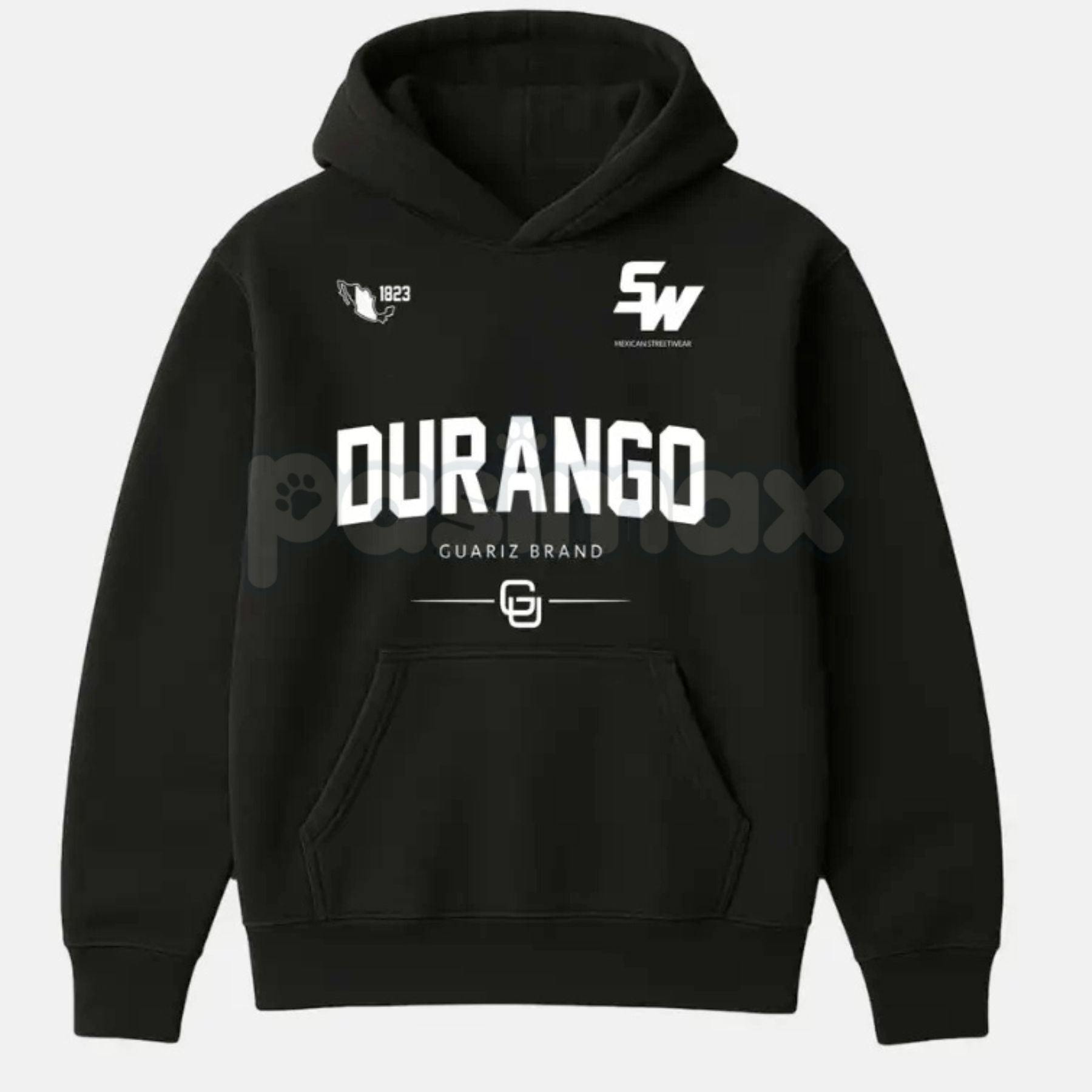 Pasimax MX STREETWEAR STATE Hoodie – Custom State Pride Pullover, Mexican Culture & Streetwear Graphic Apparel, Unisex — side