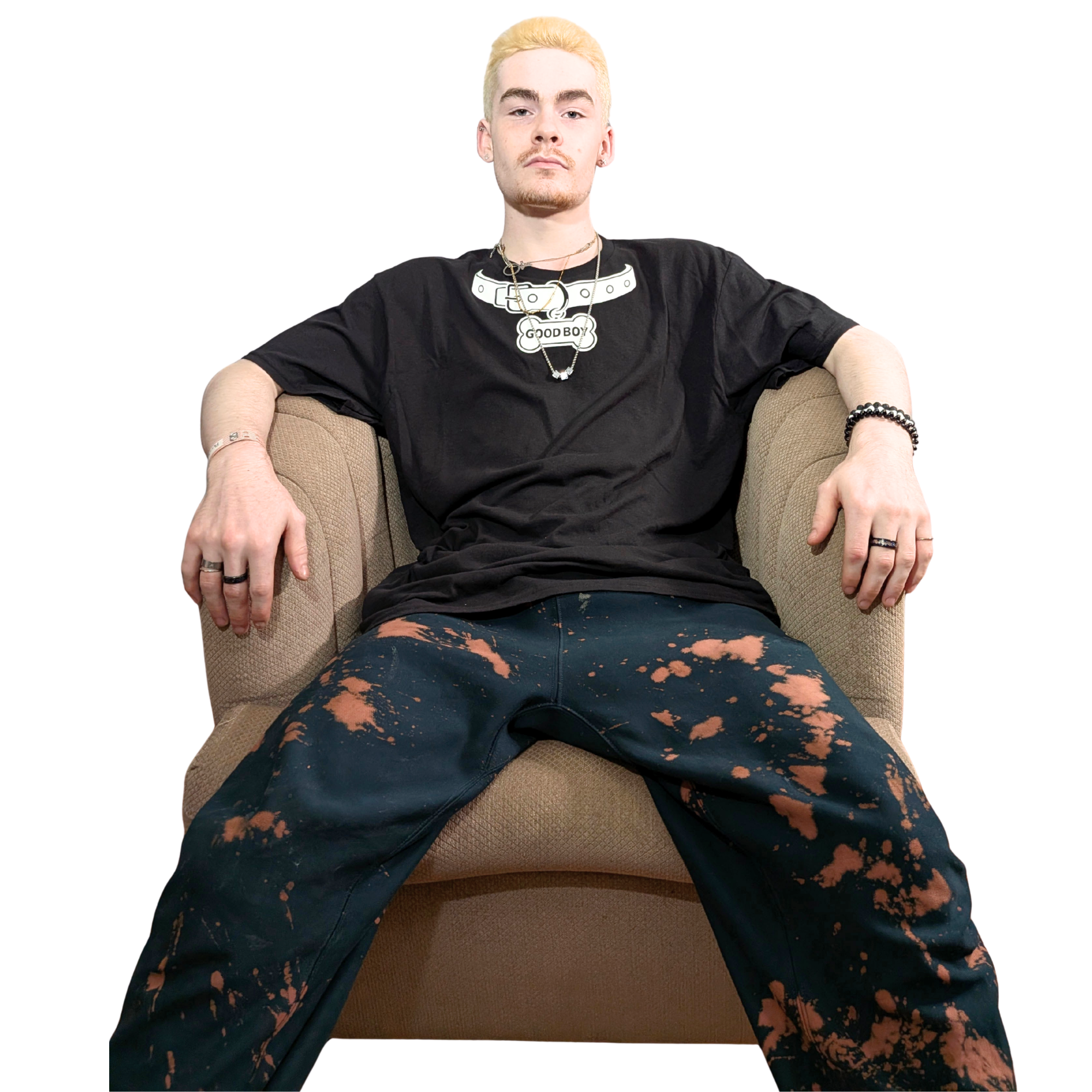 Hustle City Clothing Pup Collar Streetwear Graphic T-Shirt — lifestyle context