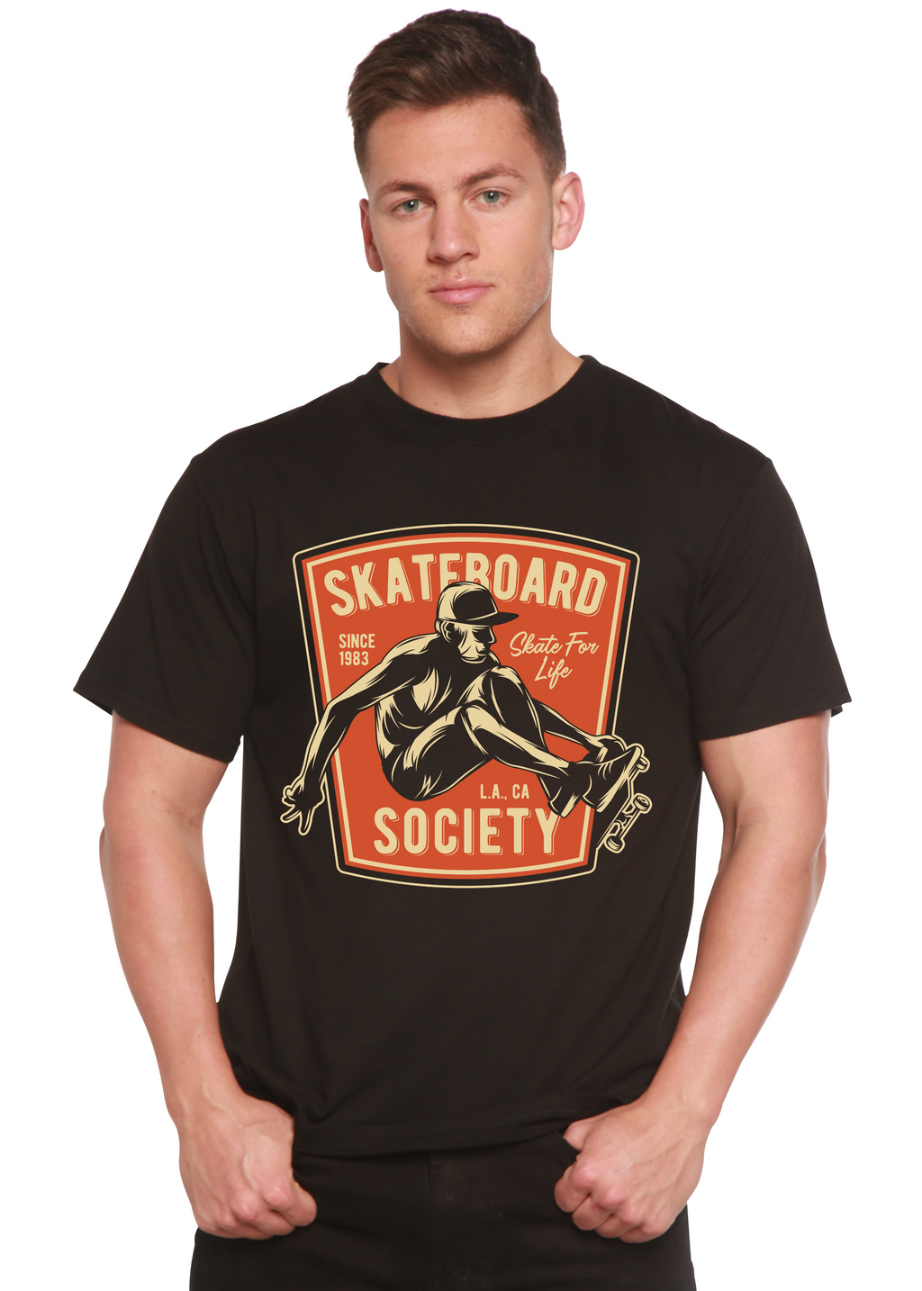 Spun Bamboo Skateboard Society Men's Bamboo Viscose/Organic Cotton Short Sleeve Graphic T-Shirt — main product shot