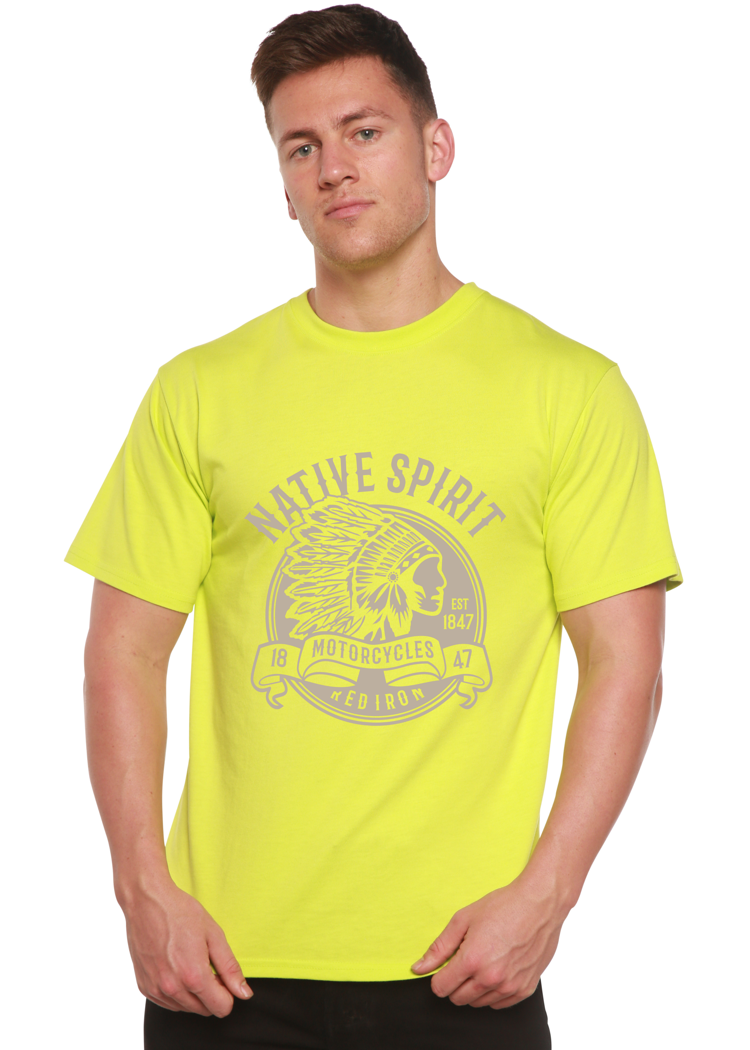 Spun Bamboo Native Spirit Spun Bamboo® Men's Bamboo Viscose/Organic Cotton Short Sleeve Graphic T-Shirt — in-use photo