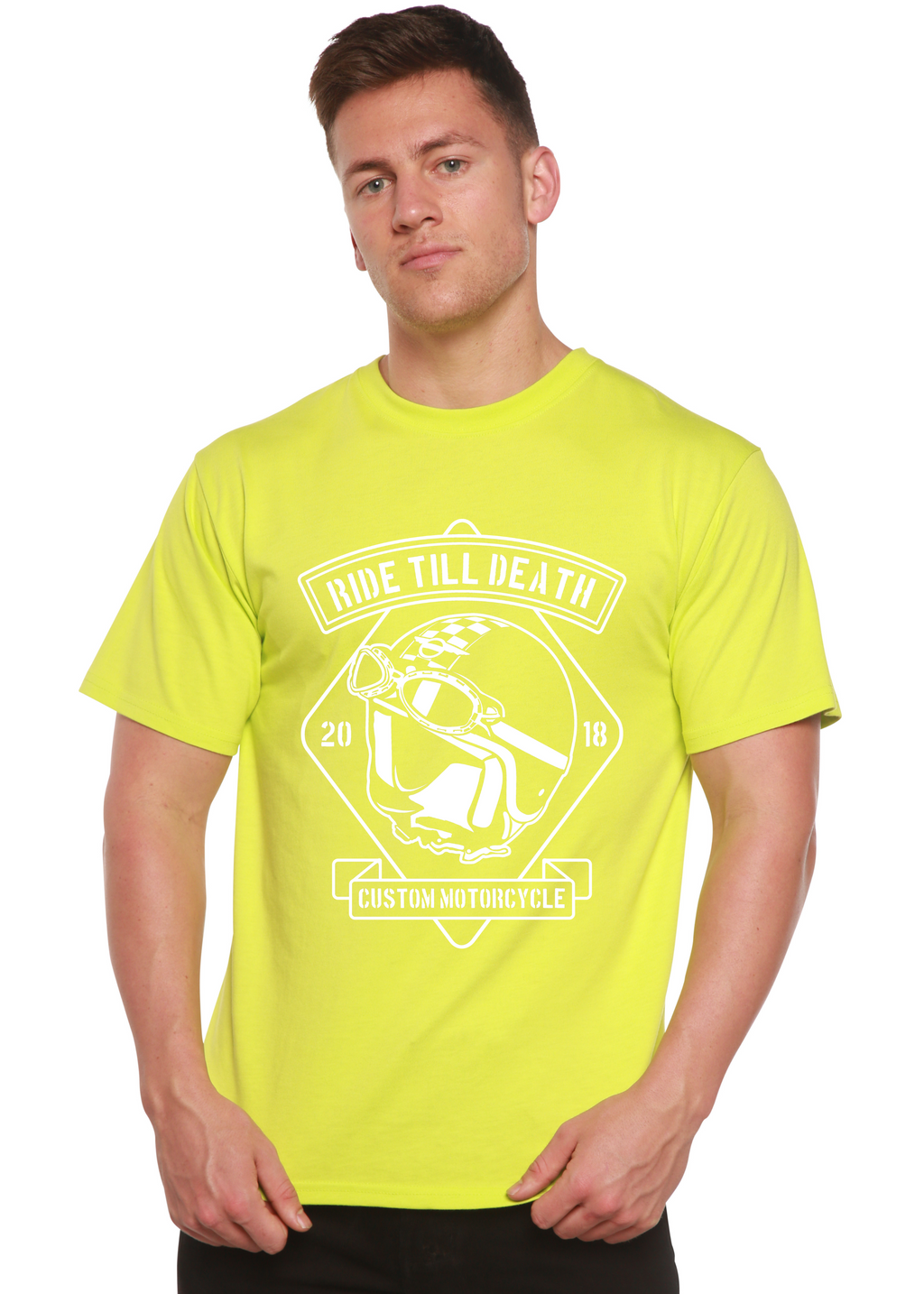 Spun Bamboo Ride Till Death Spun Bamboo® Men's Bamboo Viscose/Organic Cotton Short Sleeve Graphic T-Shirt — size reference