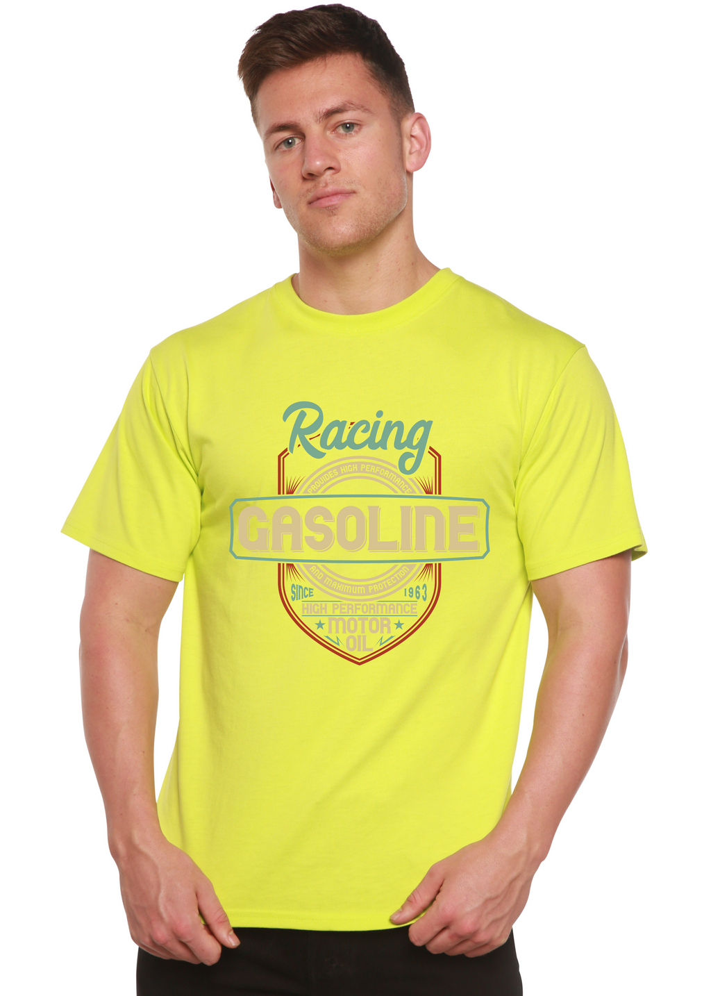 Spun Bamboo Racing Men's Bamboo Viscose/Organic Cotton Short Sleeve Graphic T-Shirt — size reference