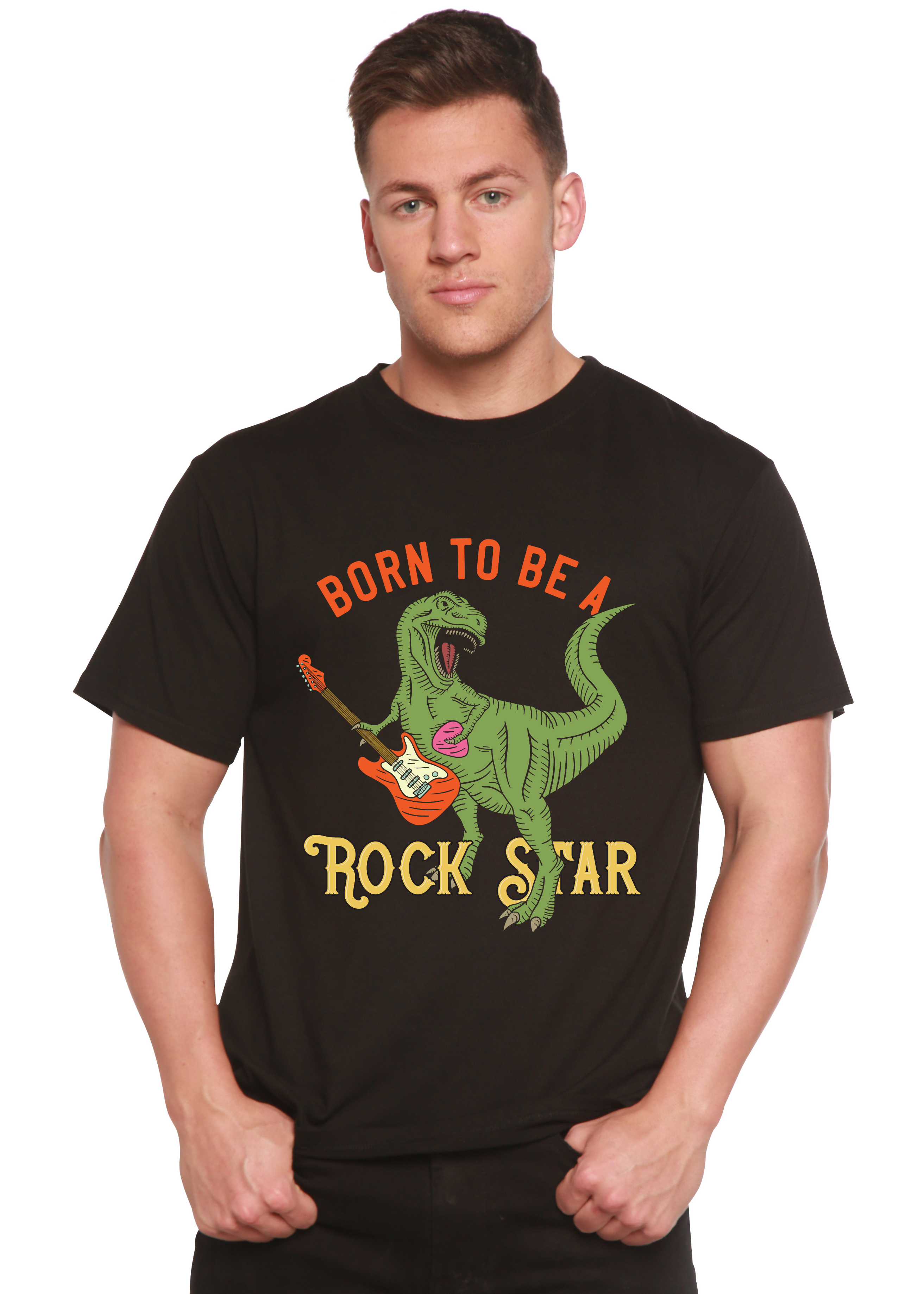 Born To Be A Rock Star Men's Bamboo Viscose/Organic Cotton Short Sleeve Graphic T-Shirt — view 2