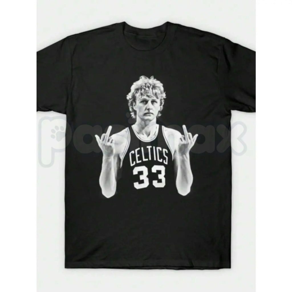 Larry Bird Retro 90s Graphic T-Shirt – Vintage Boston Basketball Men's Tee, Premium 100% Cotton Hardwood Legend Top, Soft Lived-In Heavyweight Sportswear Heritage Shirt, Made in USA